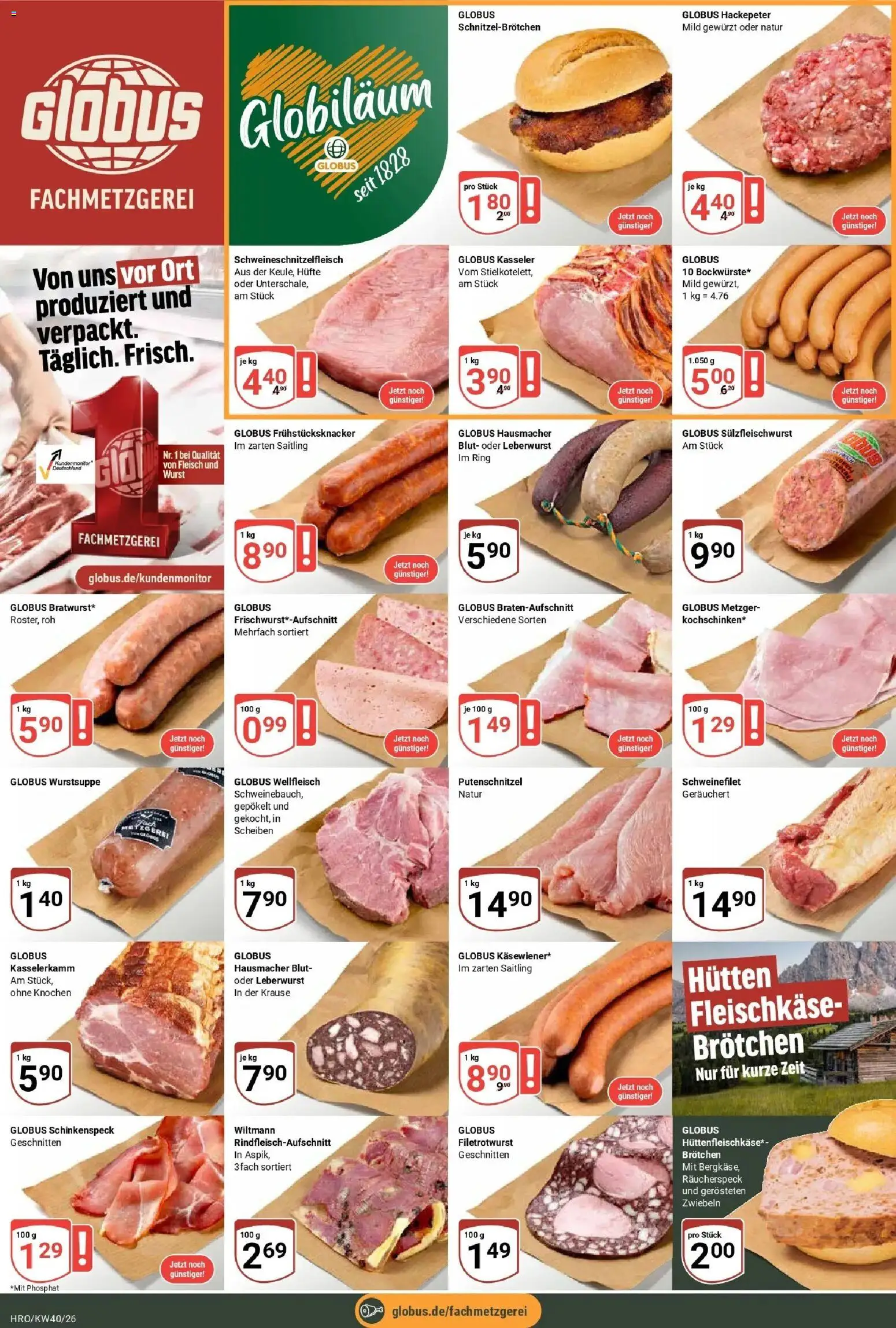 Globus Prospekt Rostock (ab 28.09.2026) » Angebote online | Seite: 9 | Produkte: Schweinefilet, Zwiebeln, Wurst, Fleisch