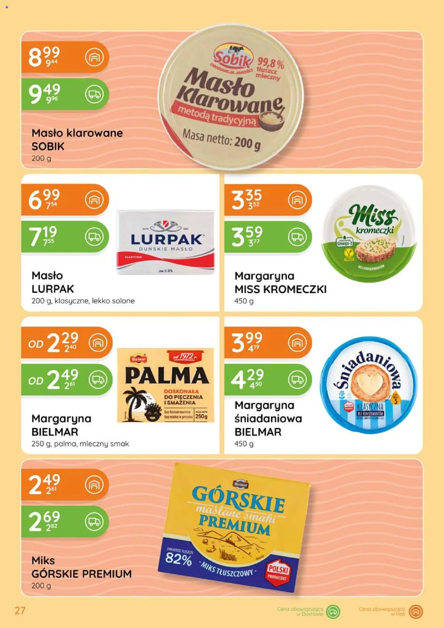 Eurocash gazetka od 20.08.2026 | Strona: 27 | Produkty: Masło klarowane, Palma, Margaryna, Masło