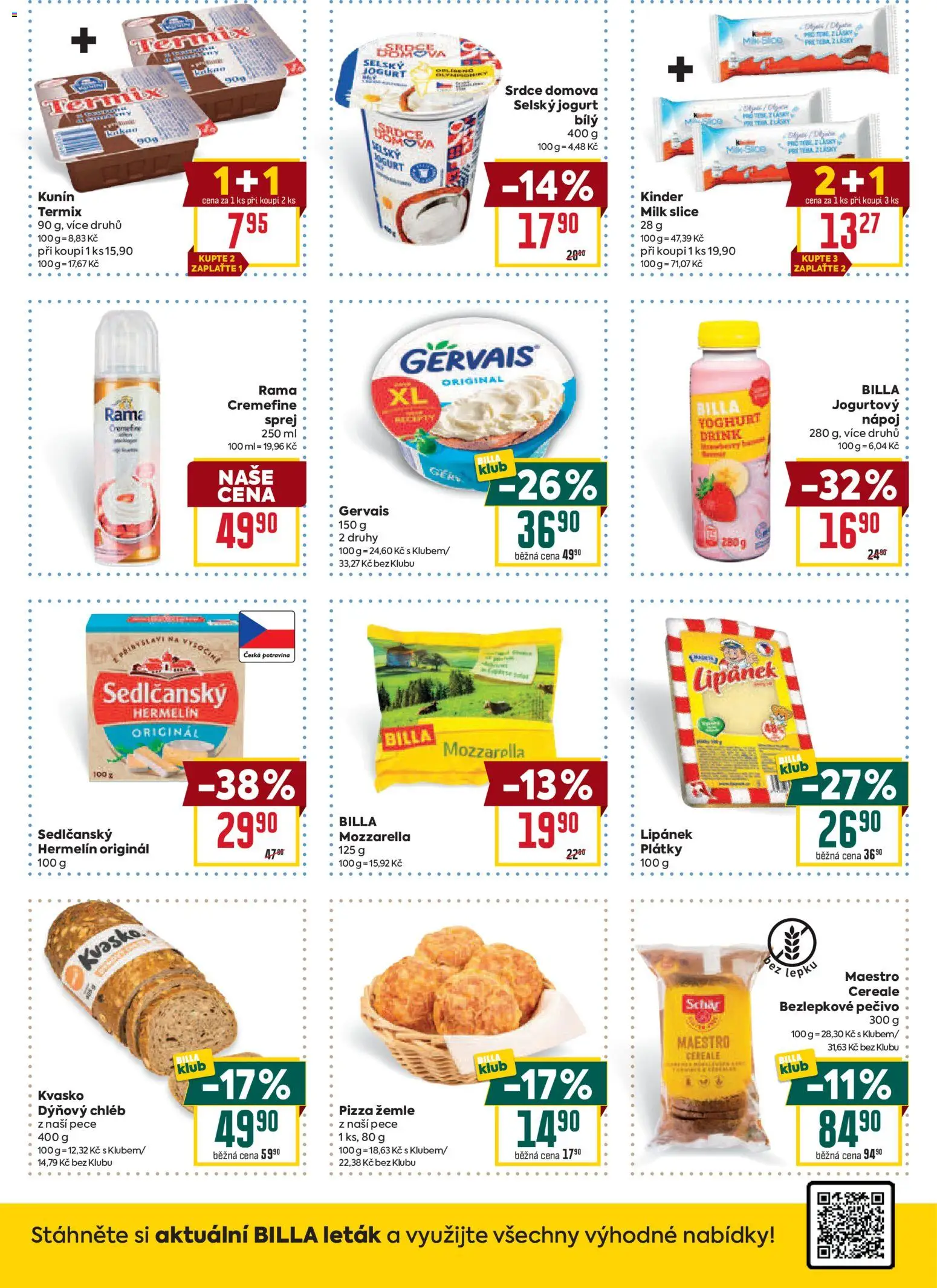 Billa leták od 21.10.2026 | Strana: 4 | Produkty: Lipánek, Chléb, Pizza, Hermelín