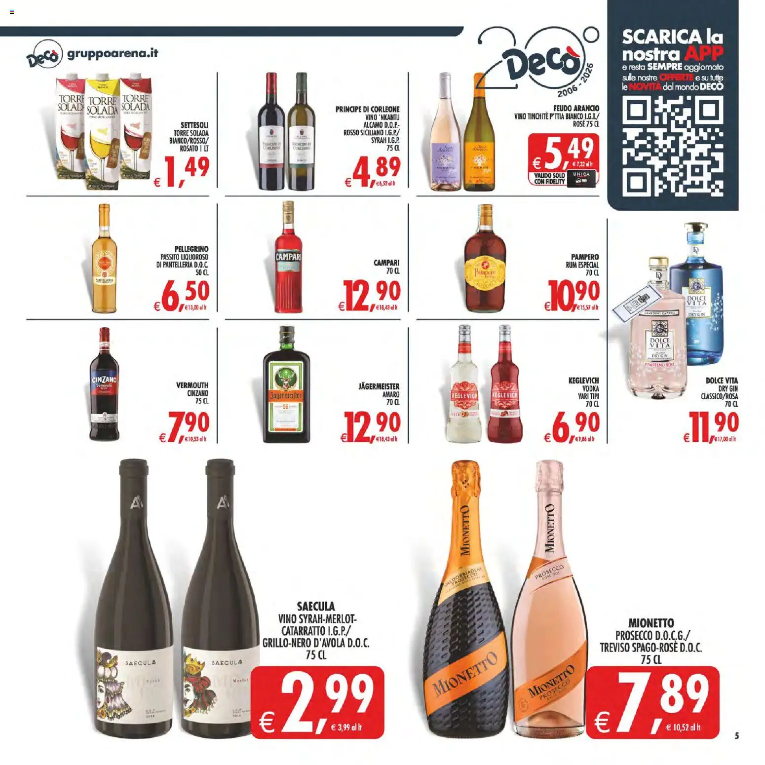 Volantino Decò del 11/08/2026 | Pagina: 5 | Prodotti: Gin, Pompelmo, Rum, Amaro