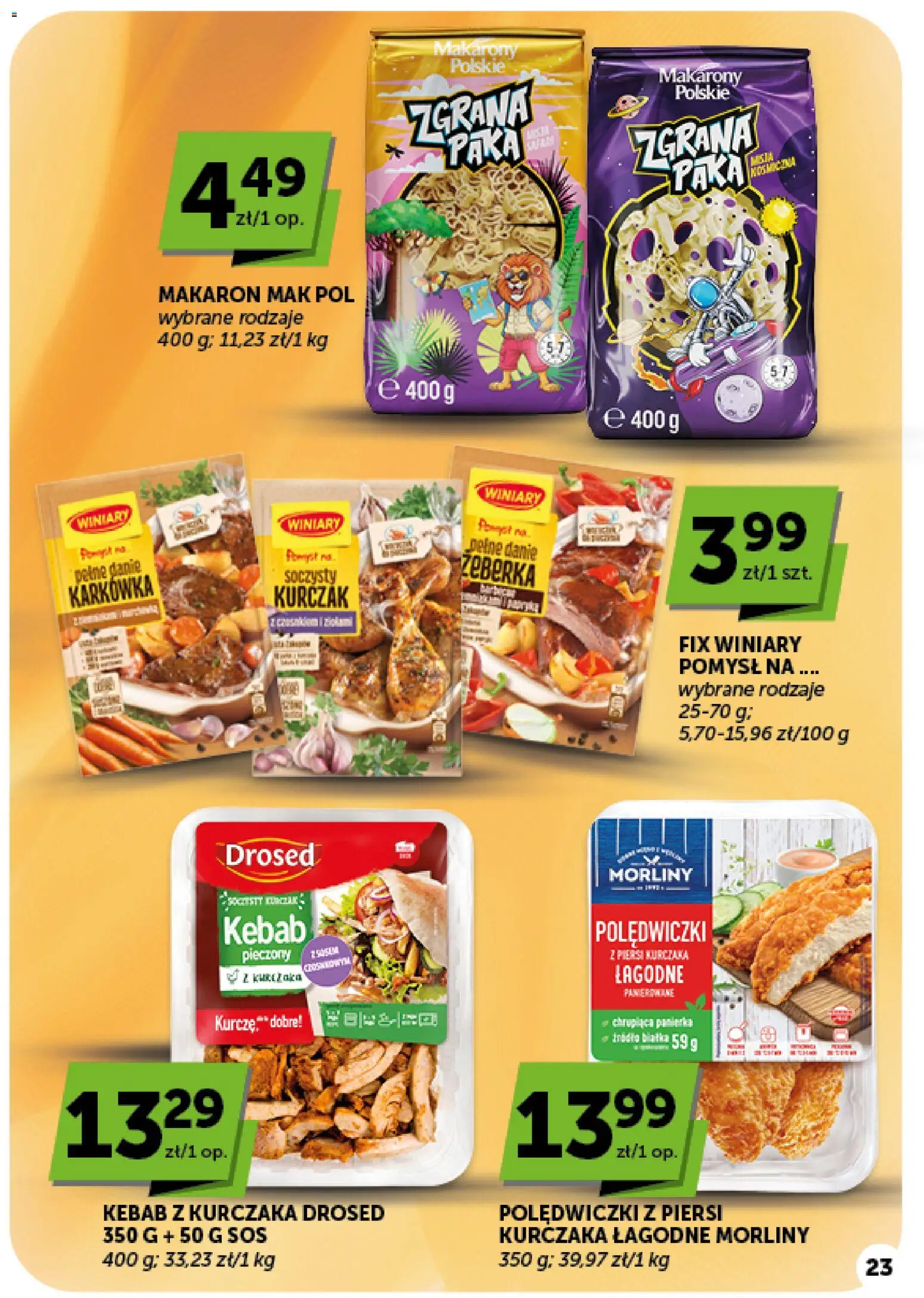 Euro Sklep gazetka - Market od 01.10.2026 | Strona: 23 | Produkty: Kurczak, Polędwiczki, Makaron, Sos