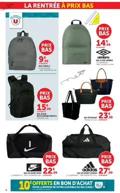 Hyper U - Prévisualisation de Hyper U - La rentrée à prix bas valide à partir de 15/07/2026 | Page: 6 | Produits: Sac, Cartable, Sac à dos