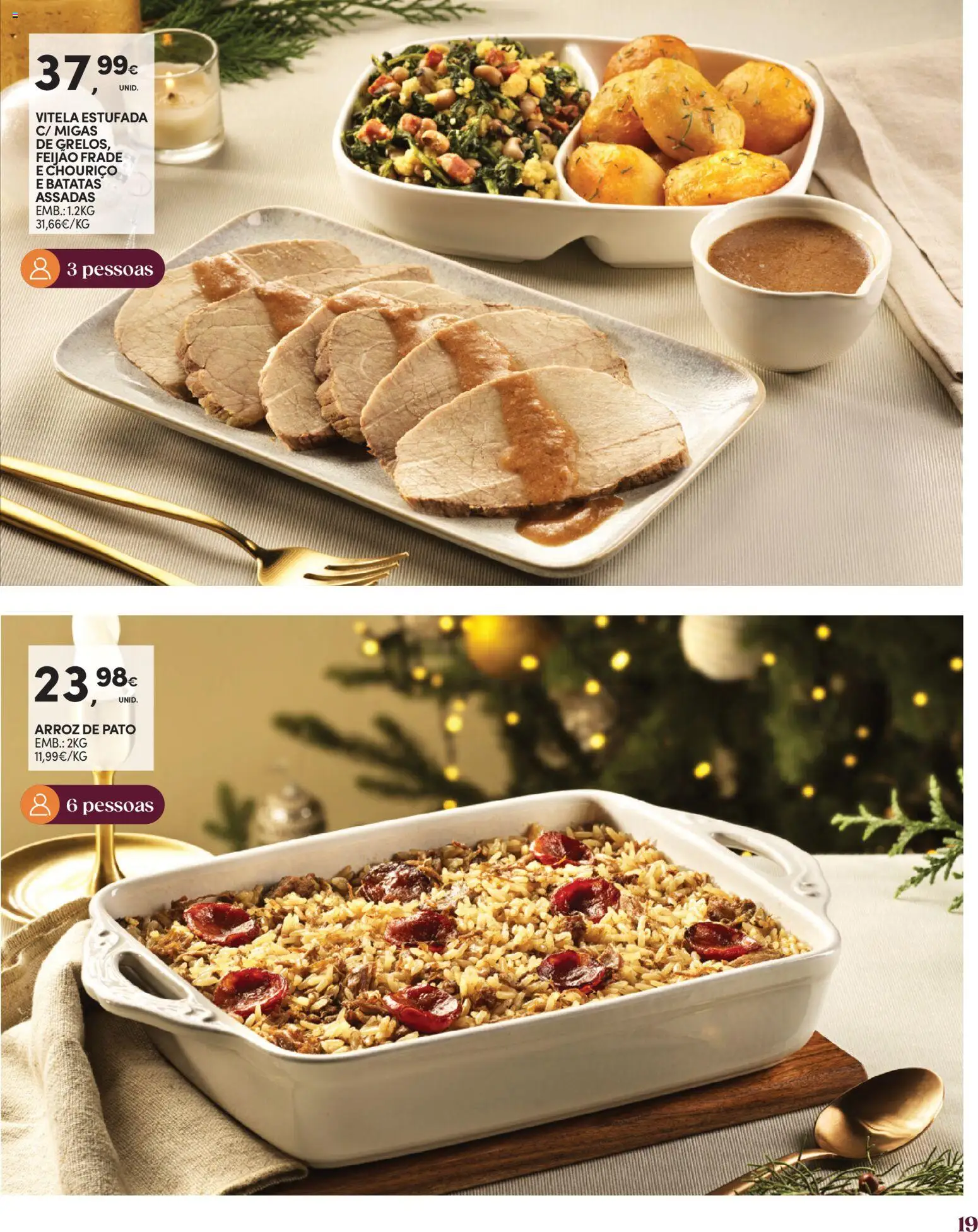 Continente O Natal servido ao nosso jeito │ válido de 27/10/2026 | Página: 19 | Produtos: Vitela, Pato, Chouriço, Arroz