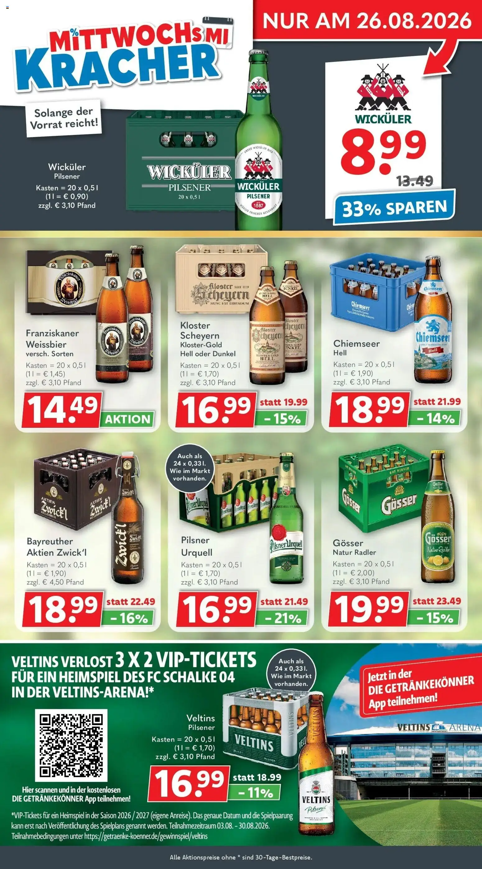 Getränkeland Prospekt Neustrelitz (ab 17.08.2026) zum Blättern | Seite: 3 | Produkte: Franziskaner, Weißbier, Radler, Veltins
