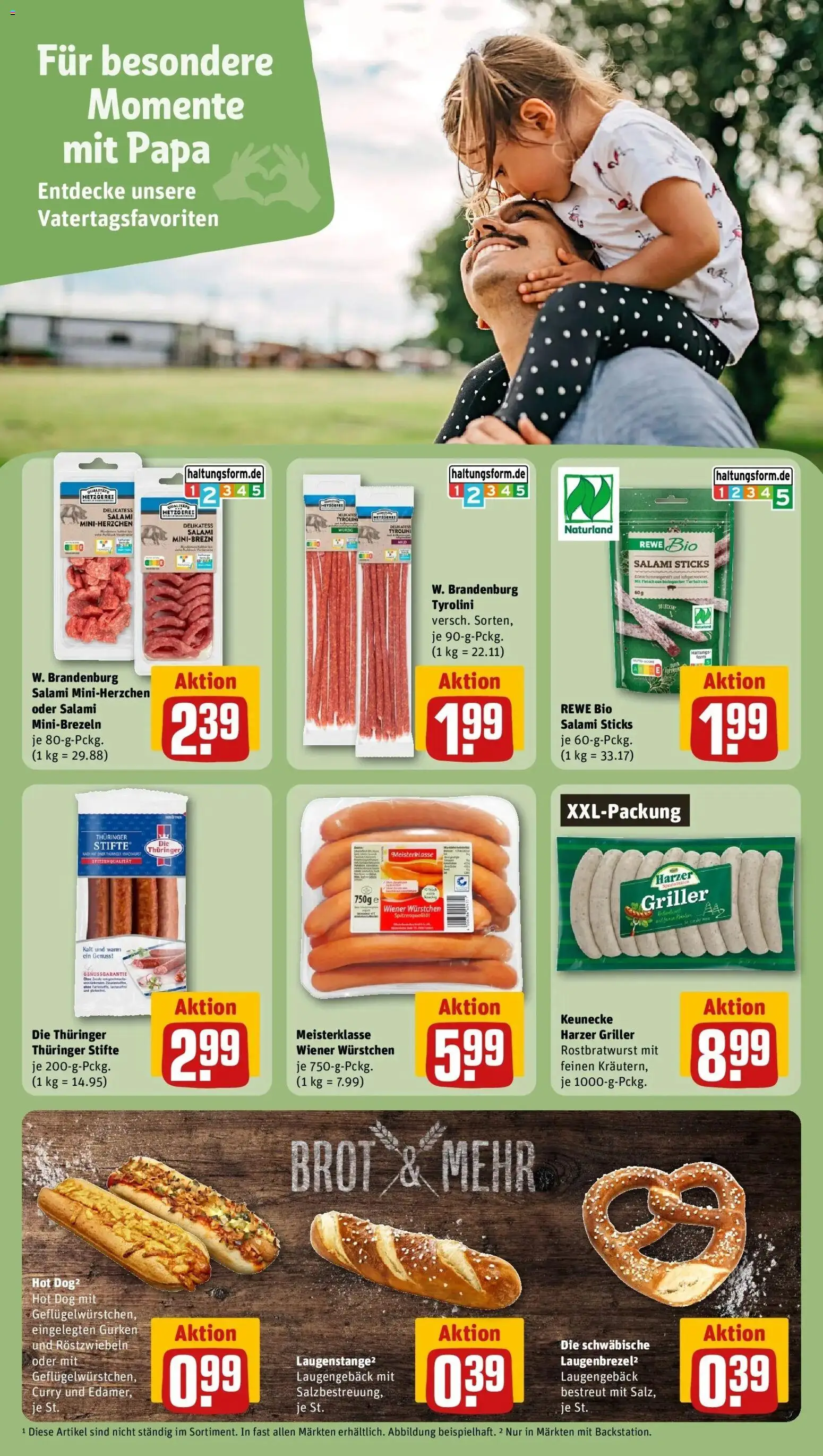 REWE Prospekt ab 04.05.2026 zum Blättern » Angebote | Seite: 21 | Produkte: Wiener wurstchen, Brot, Salami, Griller