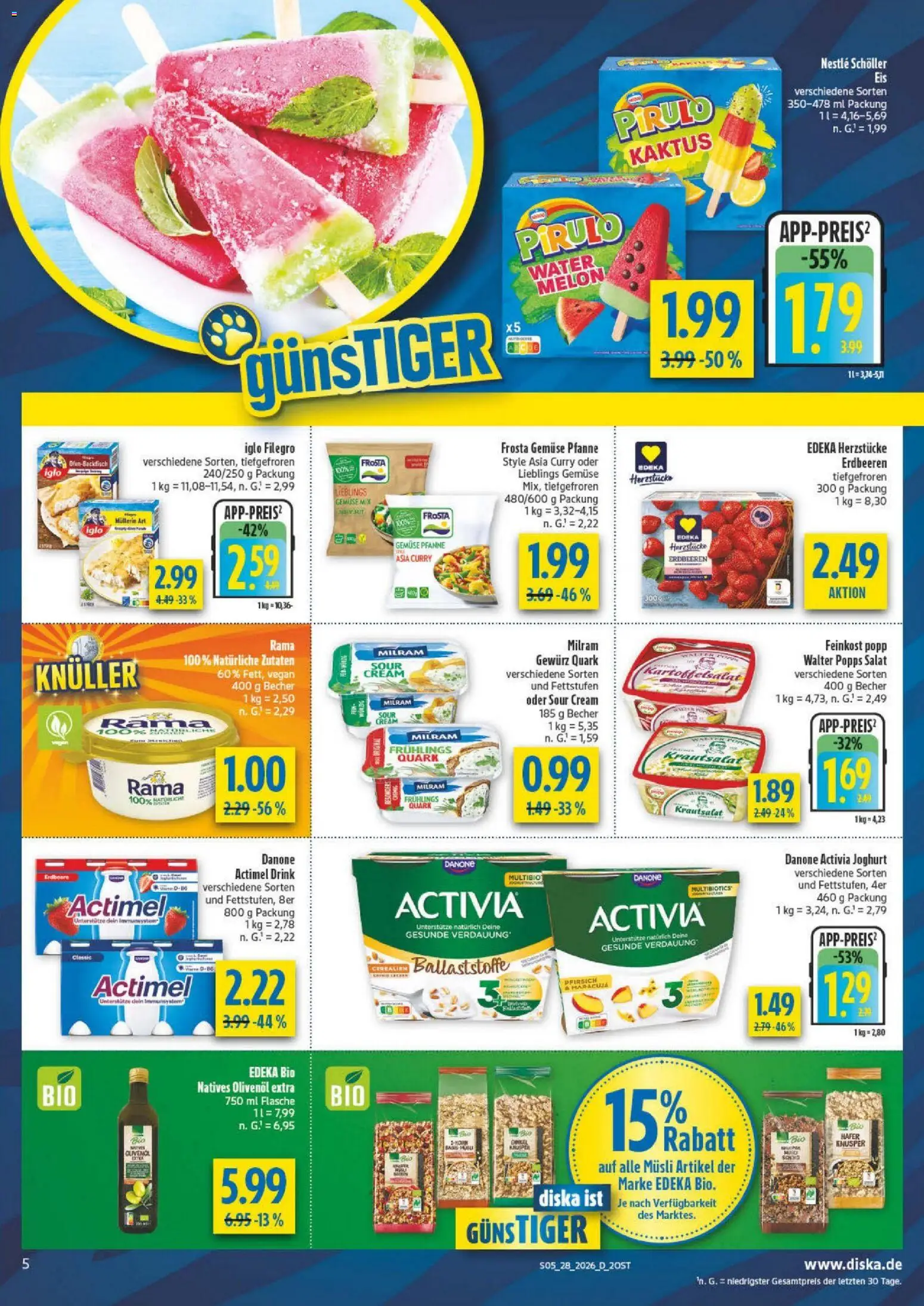 Diska - Diska Angebote Bayern KW28 – gültig ab 06.07.2026 | Seite: 9 | Produkte: Activia, Rama, Iglo, Salat