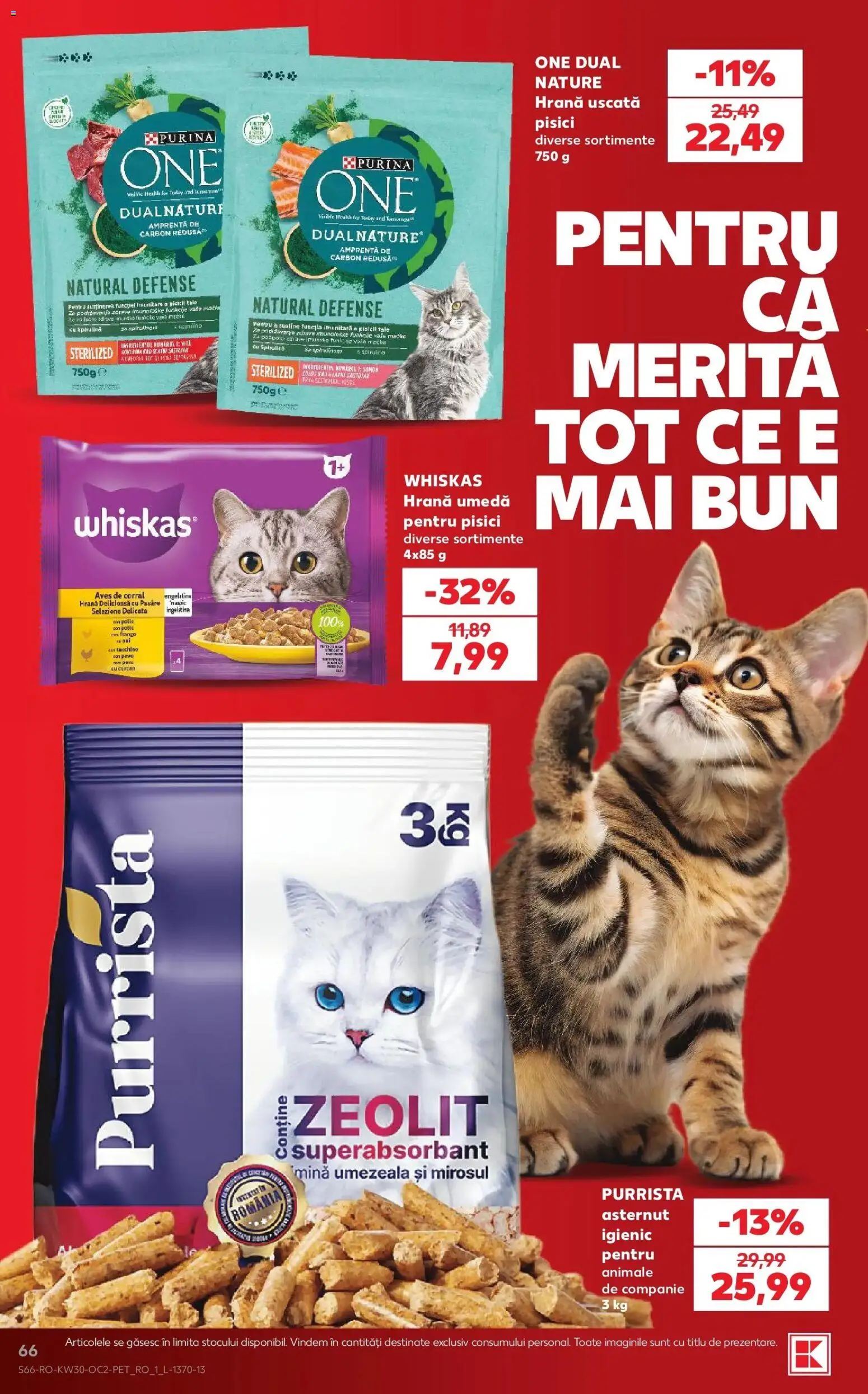 Noul catalog Kaufland – valabil de la 22.07.2026 | Pagină: 66 | Produse: Whiskas, Pui, Tex