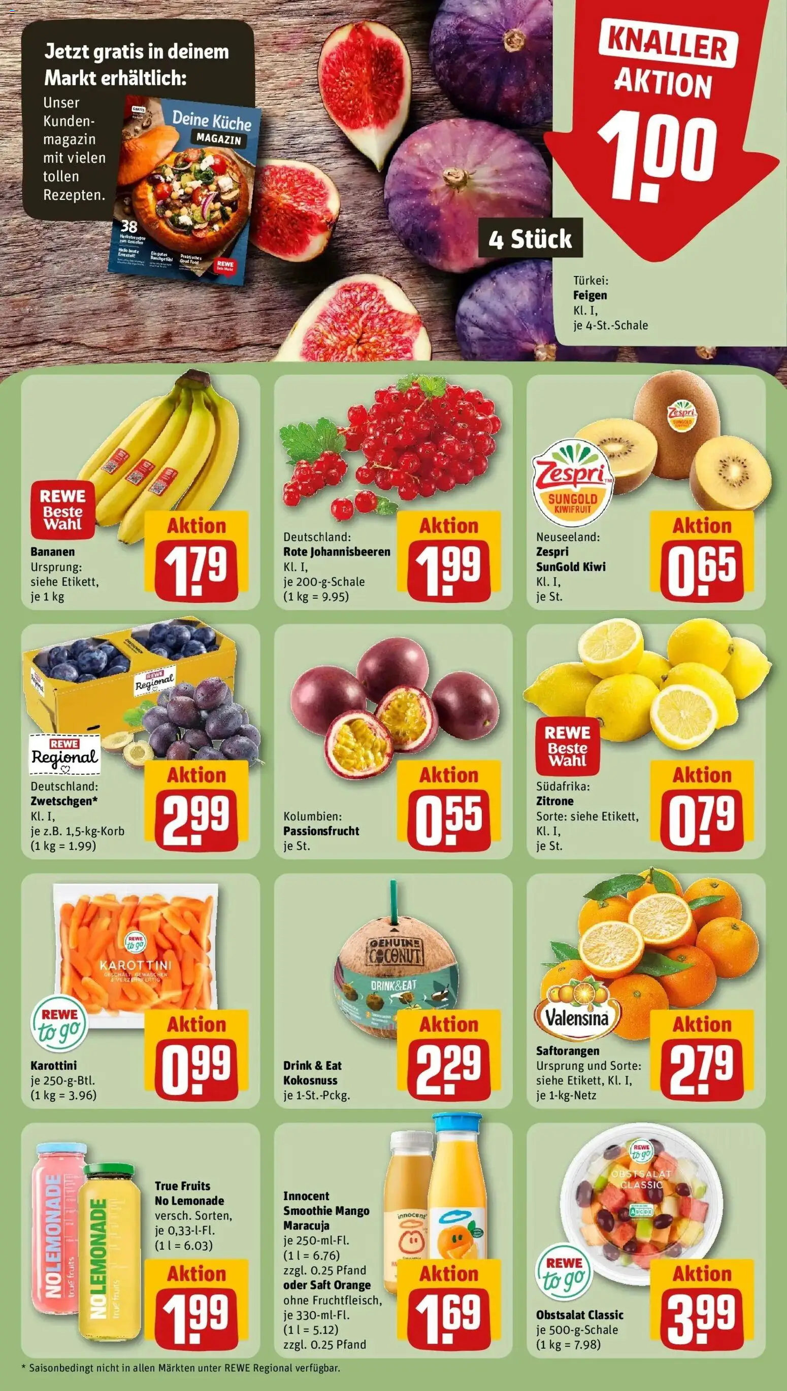 REWE Prospekt ab 07.09.2026 zum Blättern » Angebote | Seite: 6 | Produkte: Küche, Bananen, Zitrone, Saft
