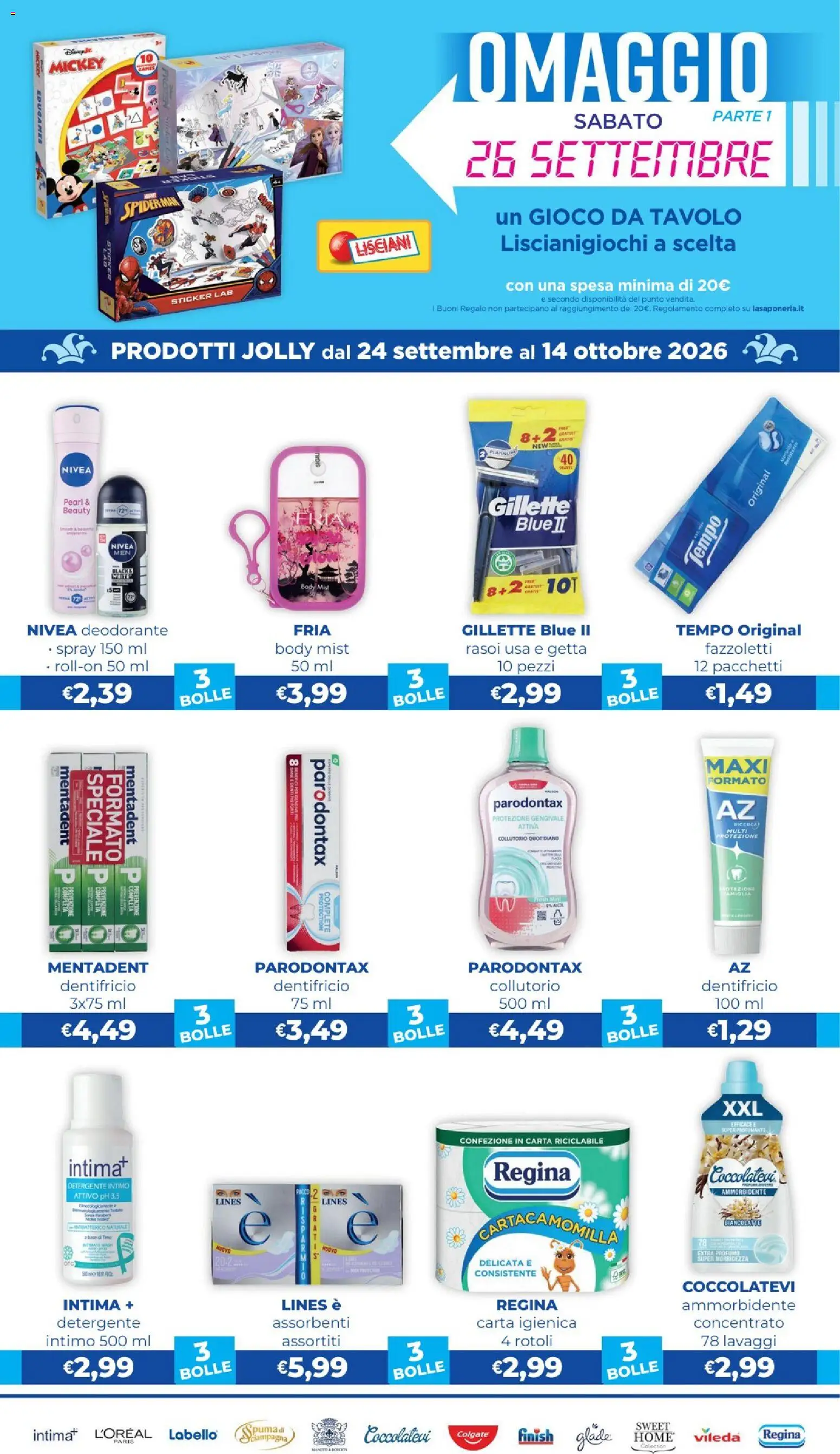 Volantino La Saponeria del 24/09/2026 | Pagina: 3 | Prodotti: Collutorio, Detergente intimo, Intimo, Gioco