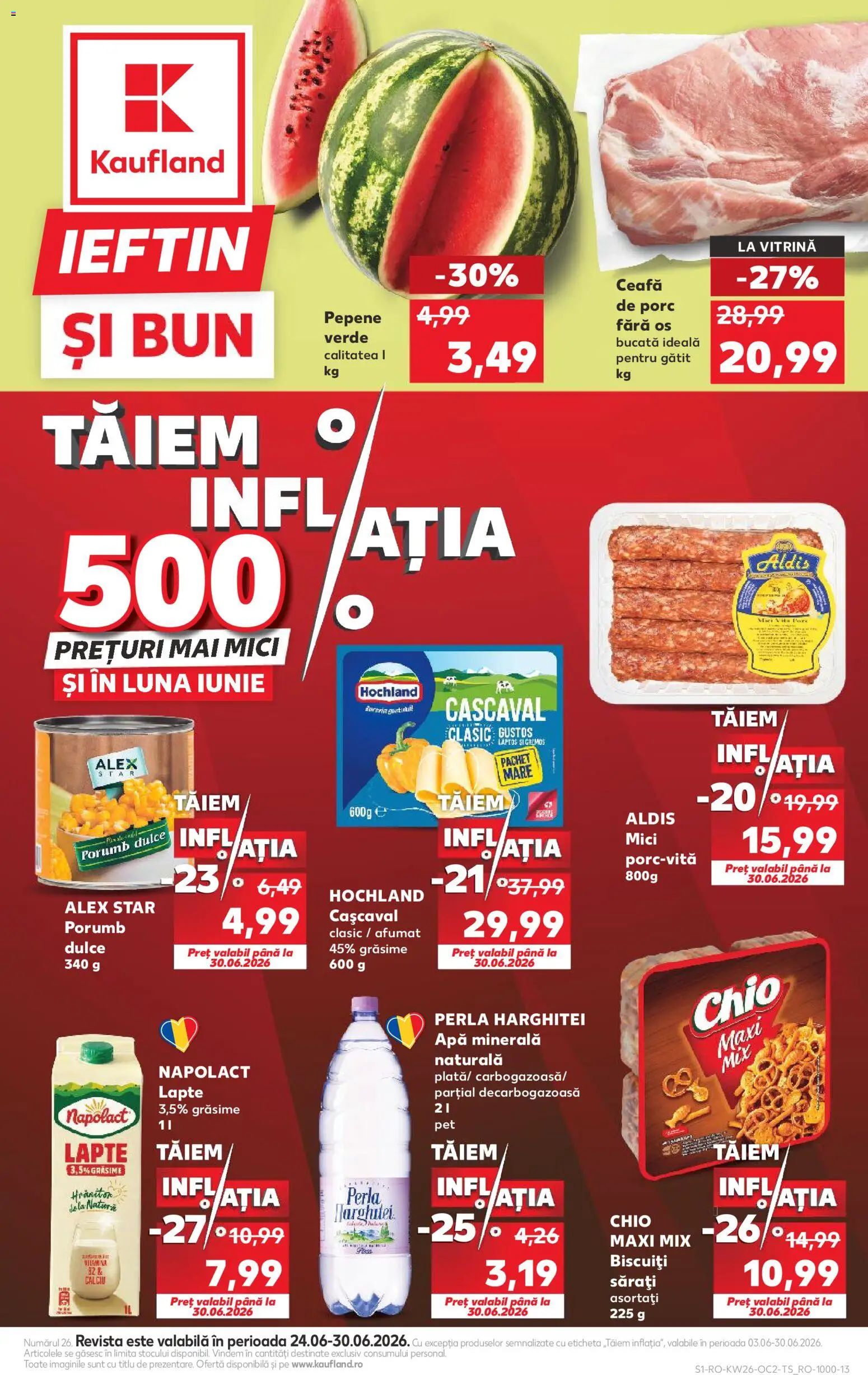 Kaufland RO akciós ujság - amely érvényes a következő dátumtól: 2026.06.24. | Oldal: 1
