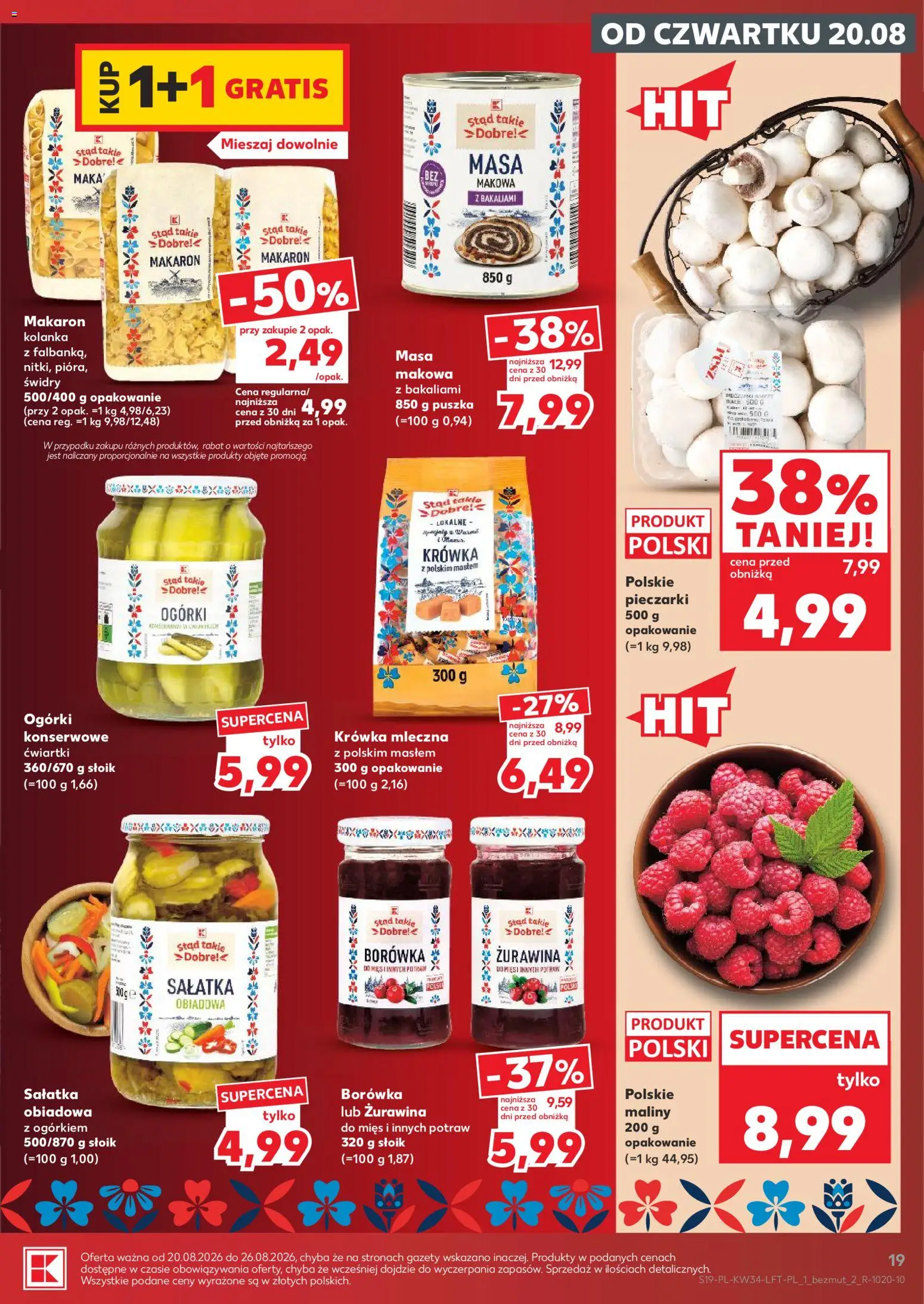Kaufland Polsko leták - Mocny start od 20.08.2026 | Strana: 19 | Produkty: Maliny