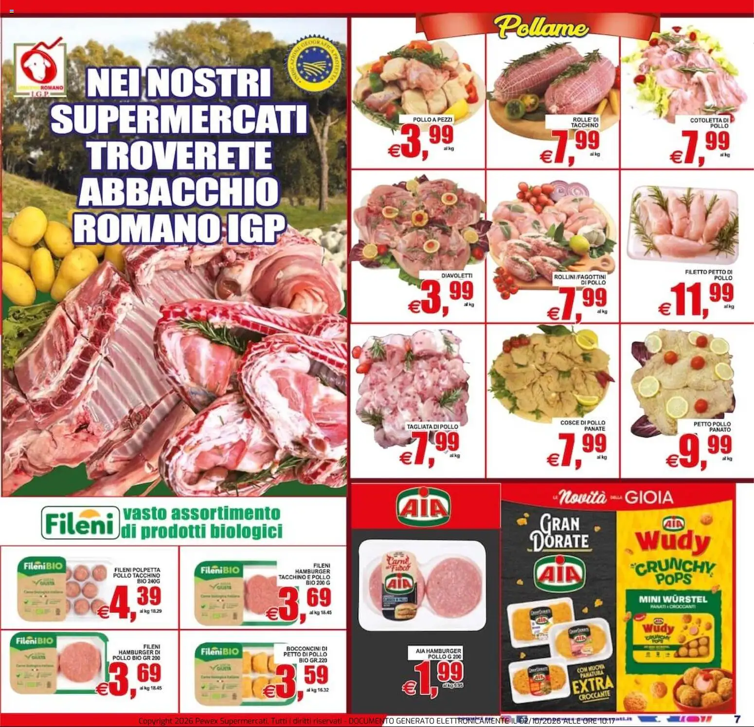 Volantino Pewex del 02/10/2026 | Pagina: 7 | Prodotti: Petto di Pollo, Pollame, Pollo, Filetto