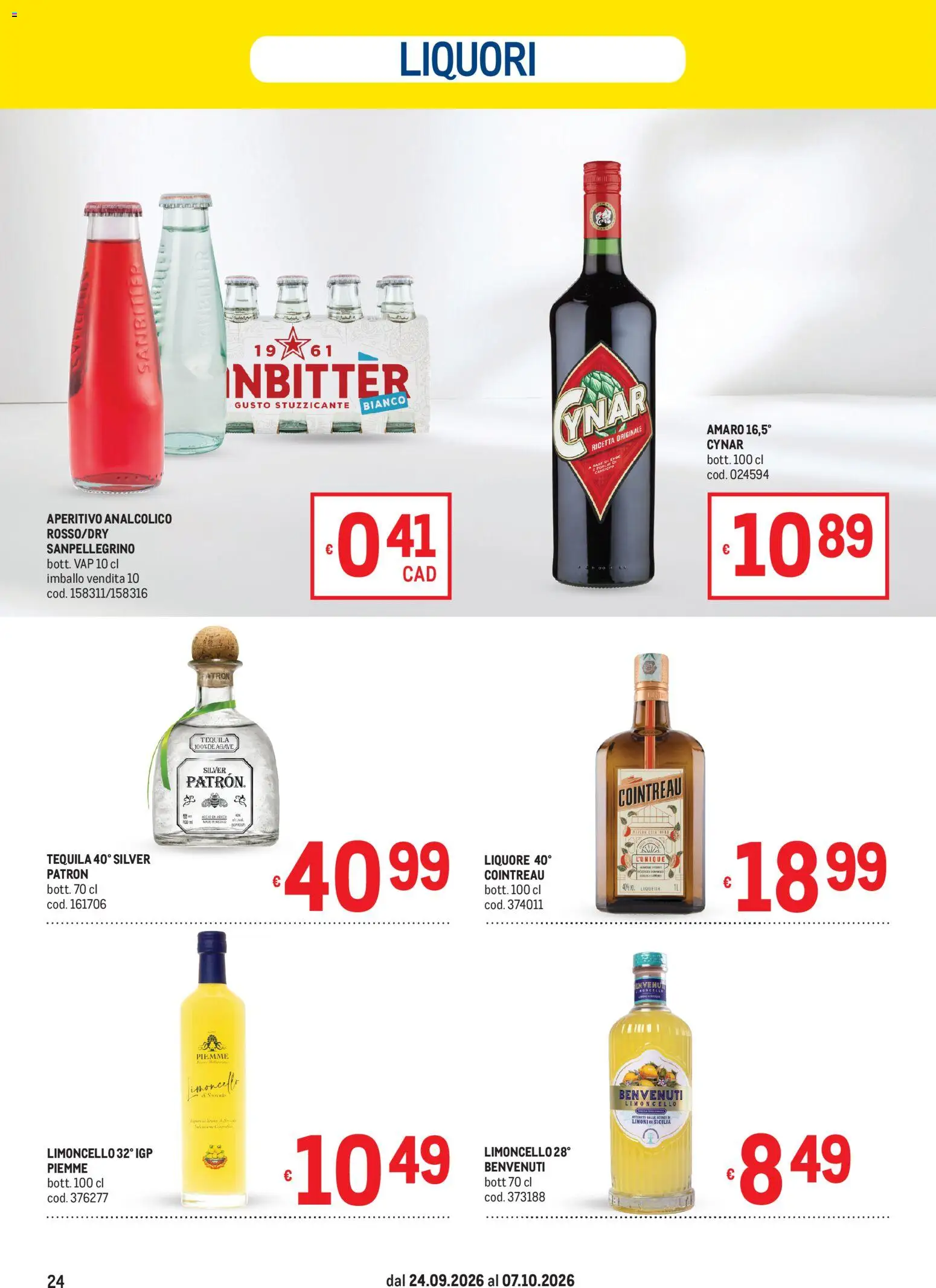 Volantino Metro del 24/09/2026 | Pagina: 24 | Prodotti: Agave, Limoni, Amaro, Aperitivo