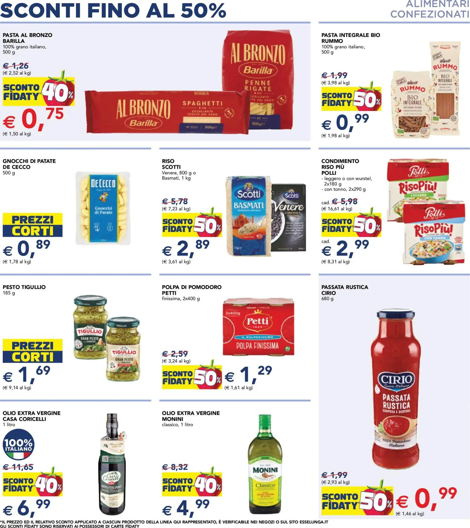 Volantino Esselunga S del 08.06.2026 | Pagina: 12 | Prodotti: Riso, Pomodoro, Olio, Gnocchi