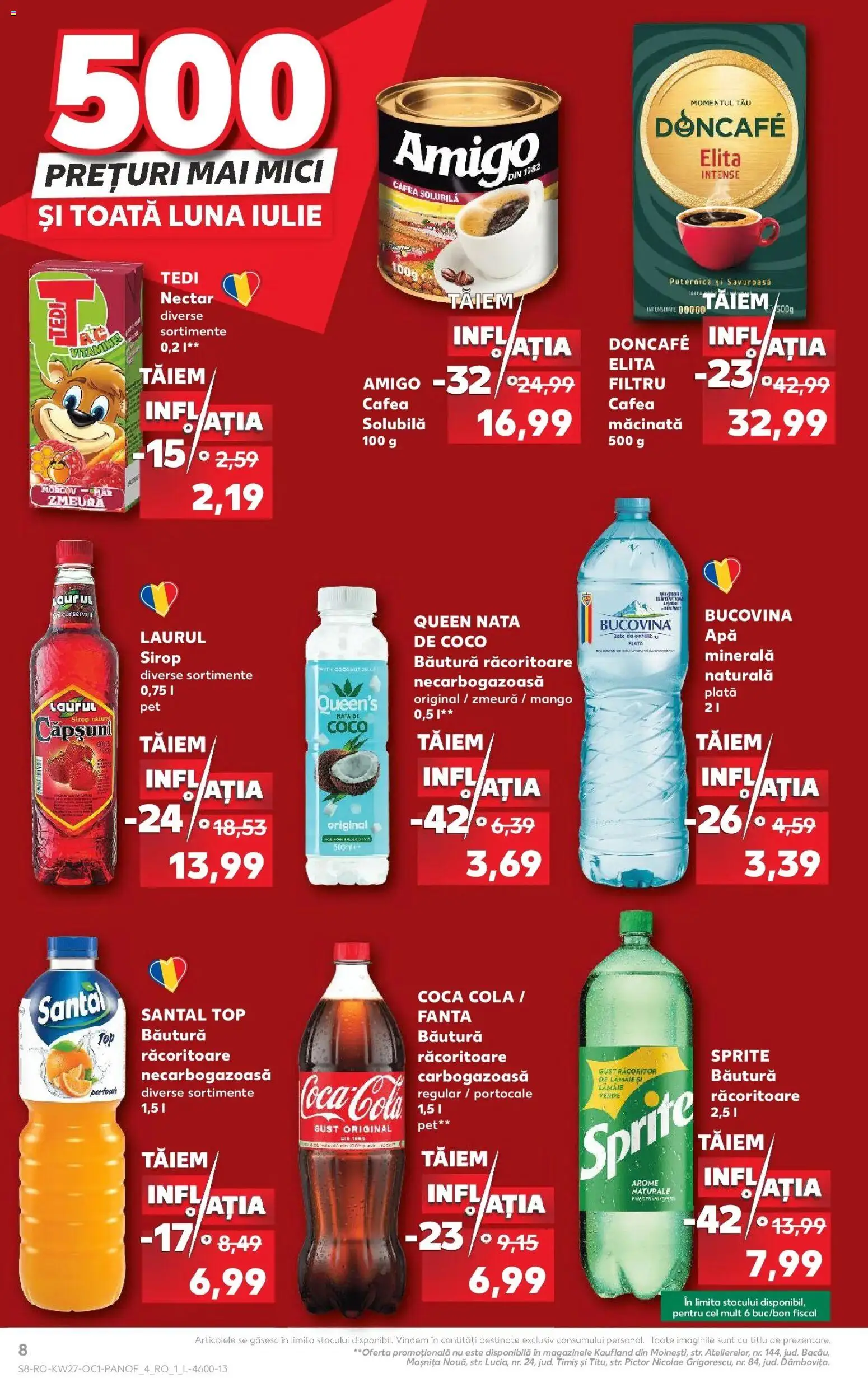 Noul catalog Kaufland – valabil de la 01.07.2026 | Pagină: 8 | Produse: Morcov, Cafea macinata, Portocale, Căpșuni