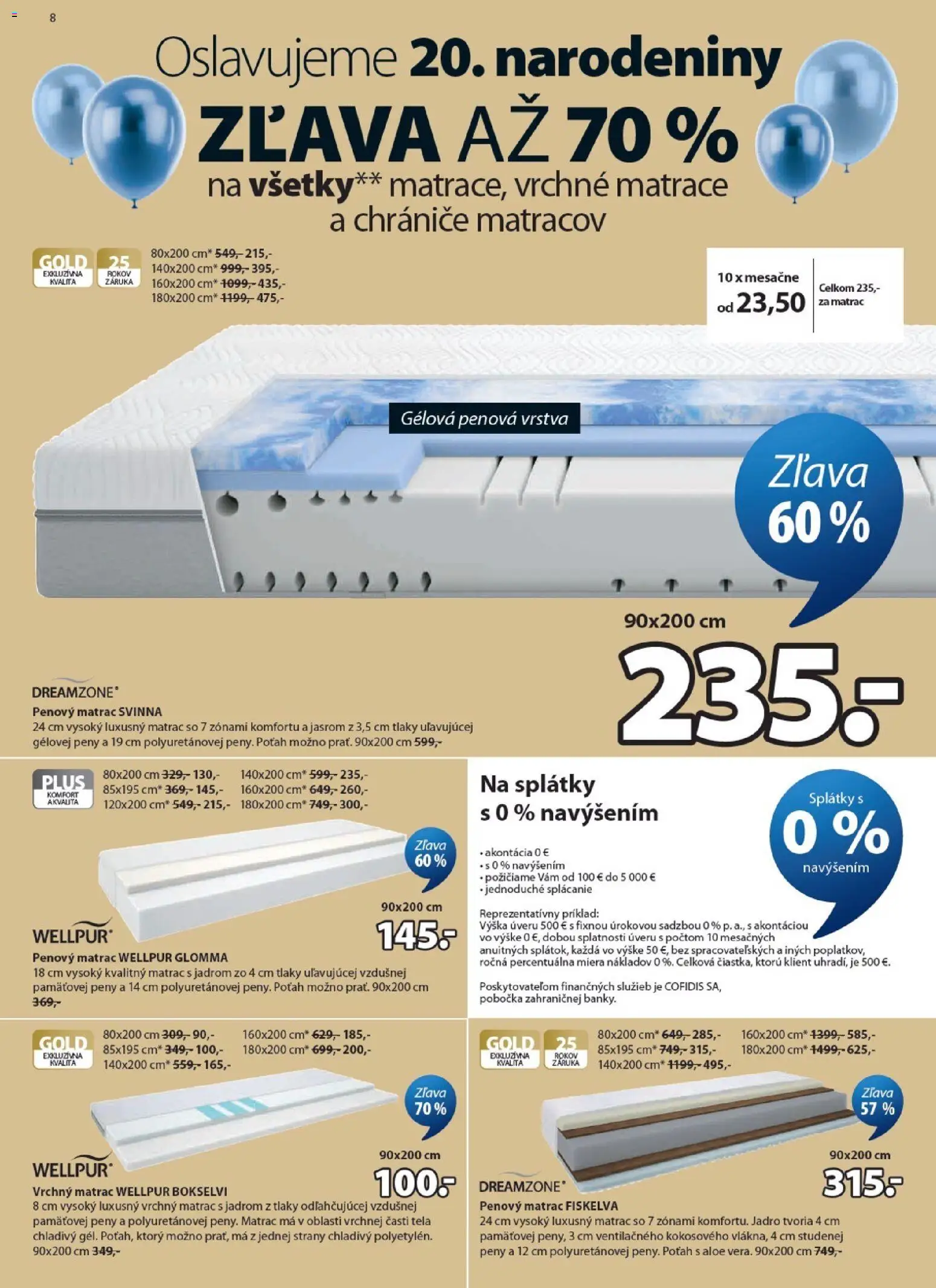 Nové JYSK akcie – leták je platný od 16.09.2026 | Strana: 8 | Produkty: Matrace, Matrac, Vrchný matrac