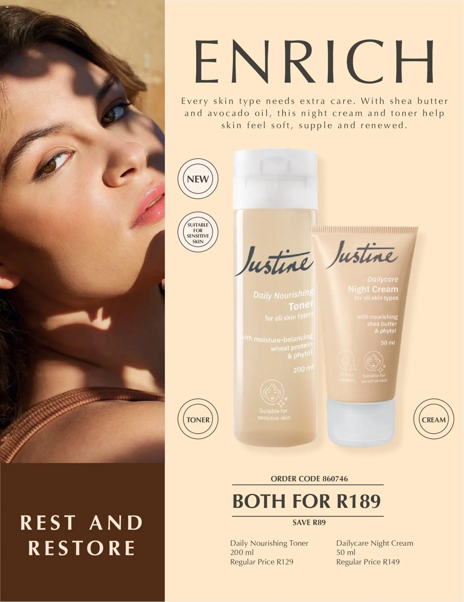 New Justine catalogue – valid from 15/09/2026 | Page: 6 | Products: Toner, Protein, Butter, Night cream