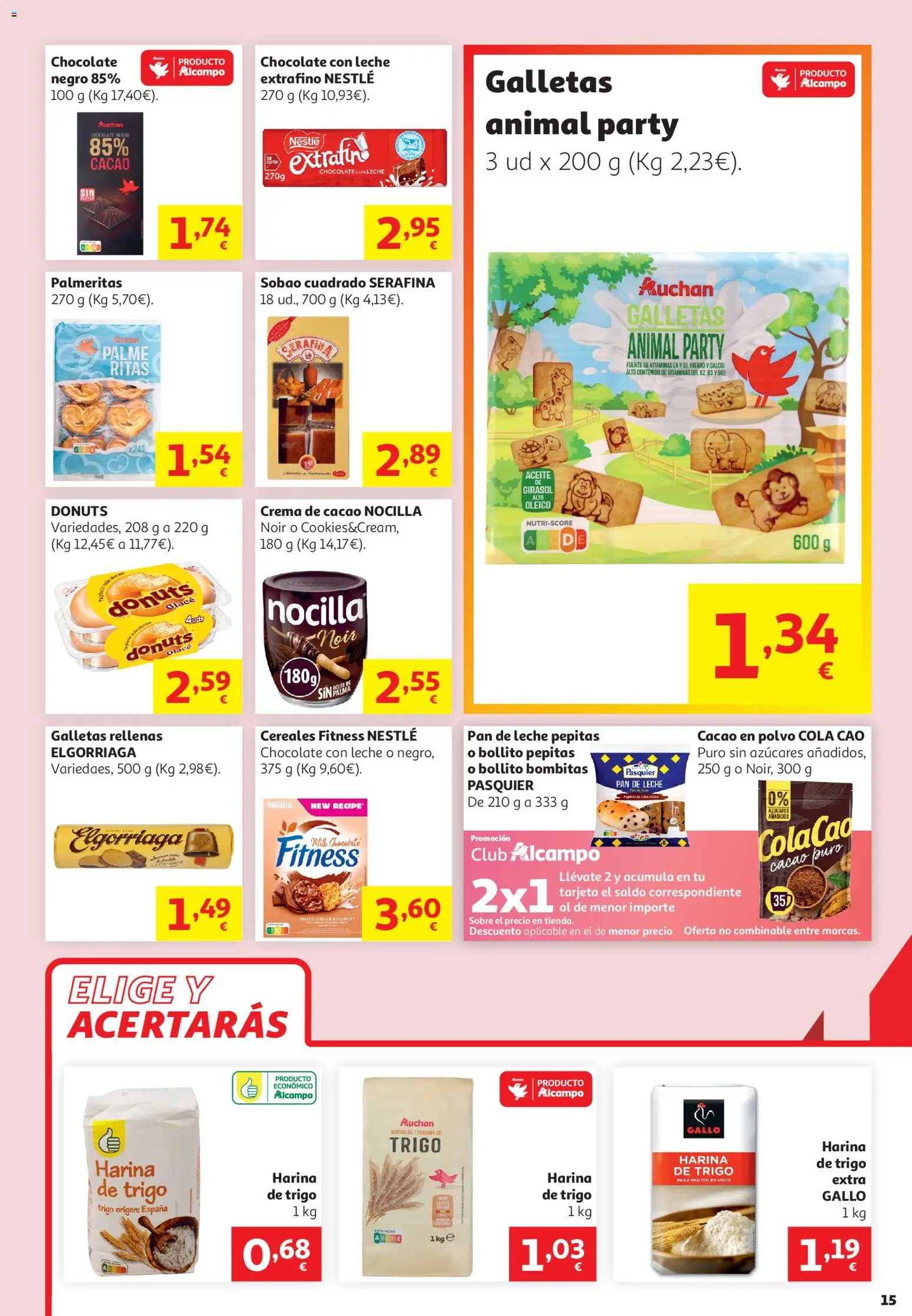 Alcampo - HG General │ válido desde el 16.06.2026 | Página: 15 | Productos: Pan, Chocolate, Crema de cacao, Cereales