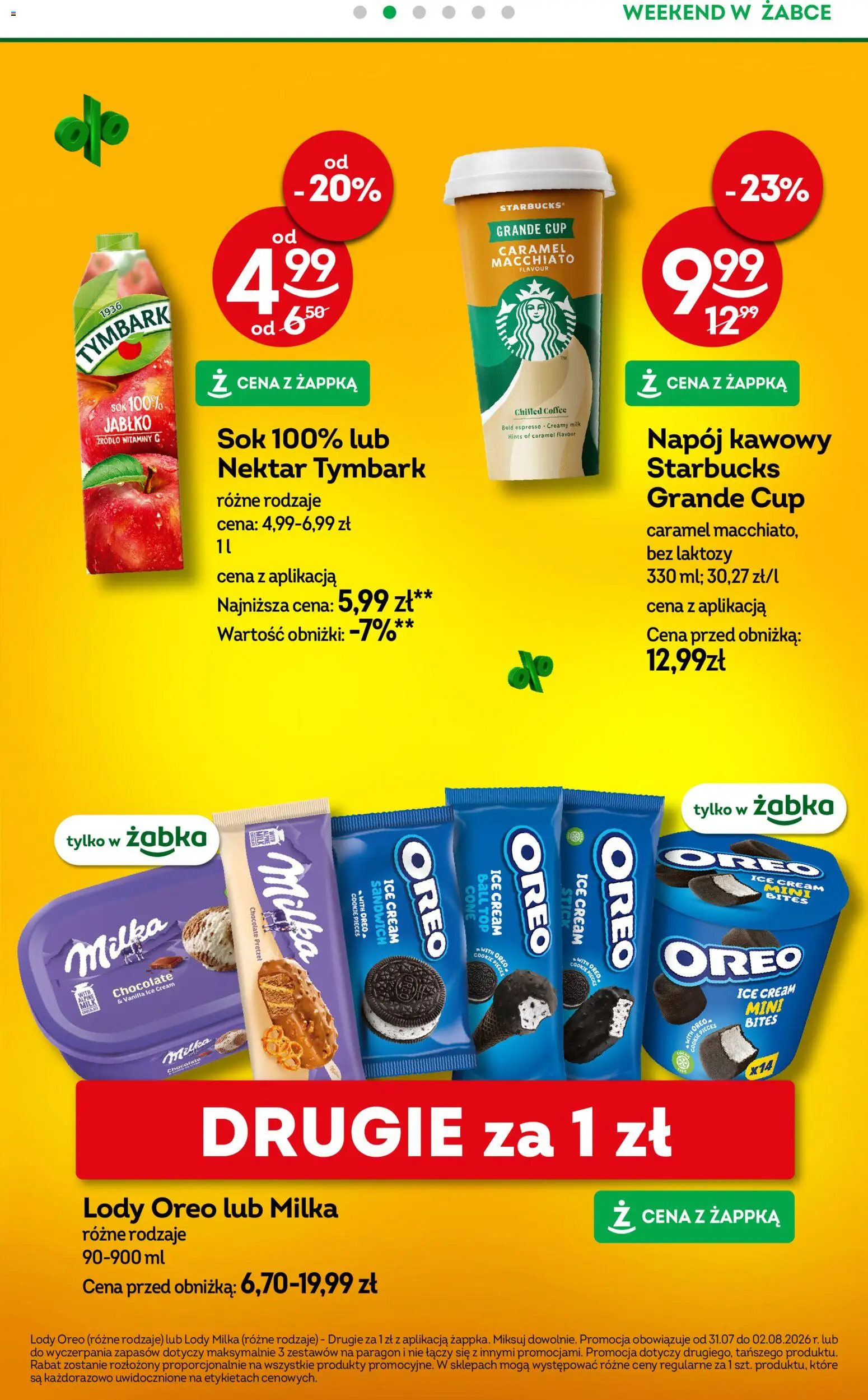 Żabka gazetka - Weekendowe promocje od 31.07.2026 | Strona: 3 | Produkty: Top, Bez laktozy, Sandwich, Sok