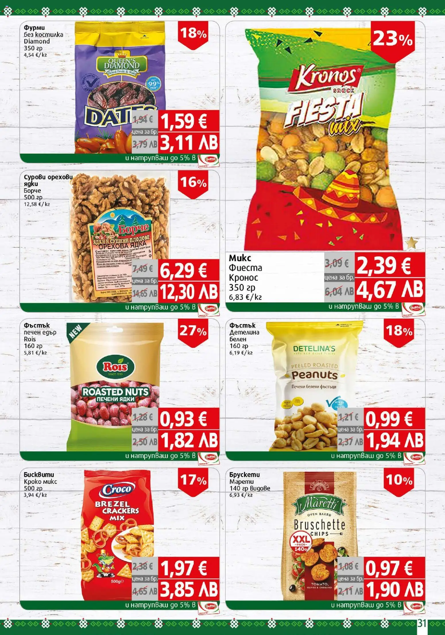 {H1} | Страница: 31 | Продукти: Ядки, Плодове, Fehérje, Печени ядки