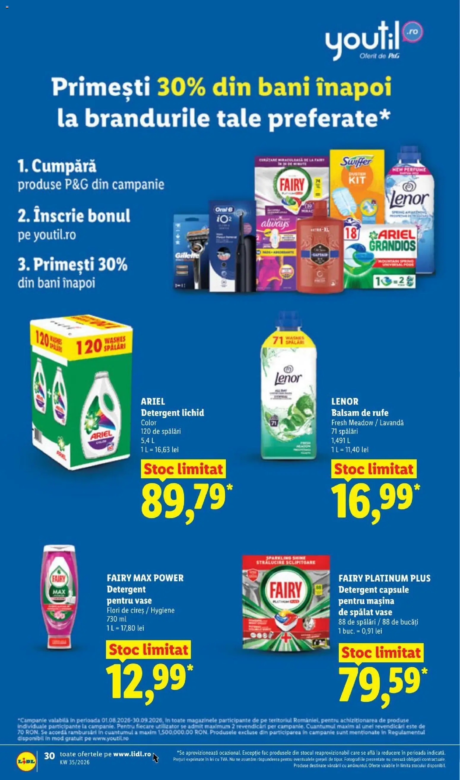 Noul catalog Lidl – valabil de la 24.08.2026 | Pagină: 30 | Produse: Balsam, Detergent, Hygiene, Plus