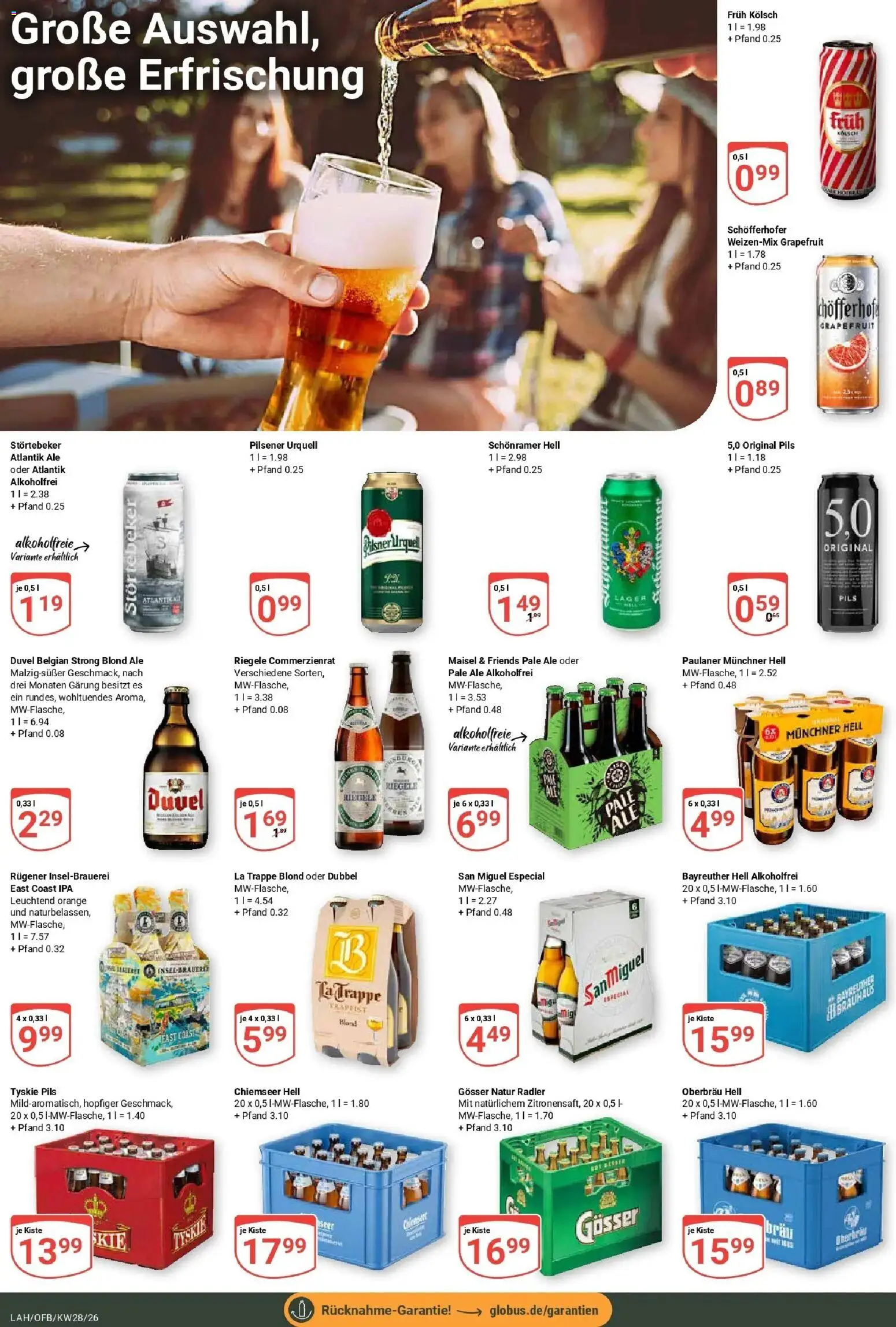 Globus Prospekt Lahnstein – gültig ab 06.07.2026 | Seite: 19 | Produkte: Bayreuther hell, Pils, Grapefruit, Paulaner