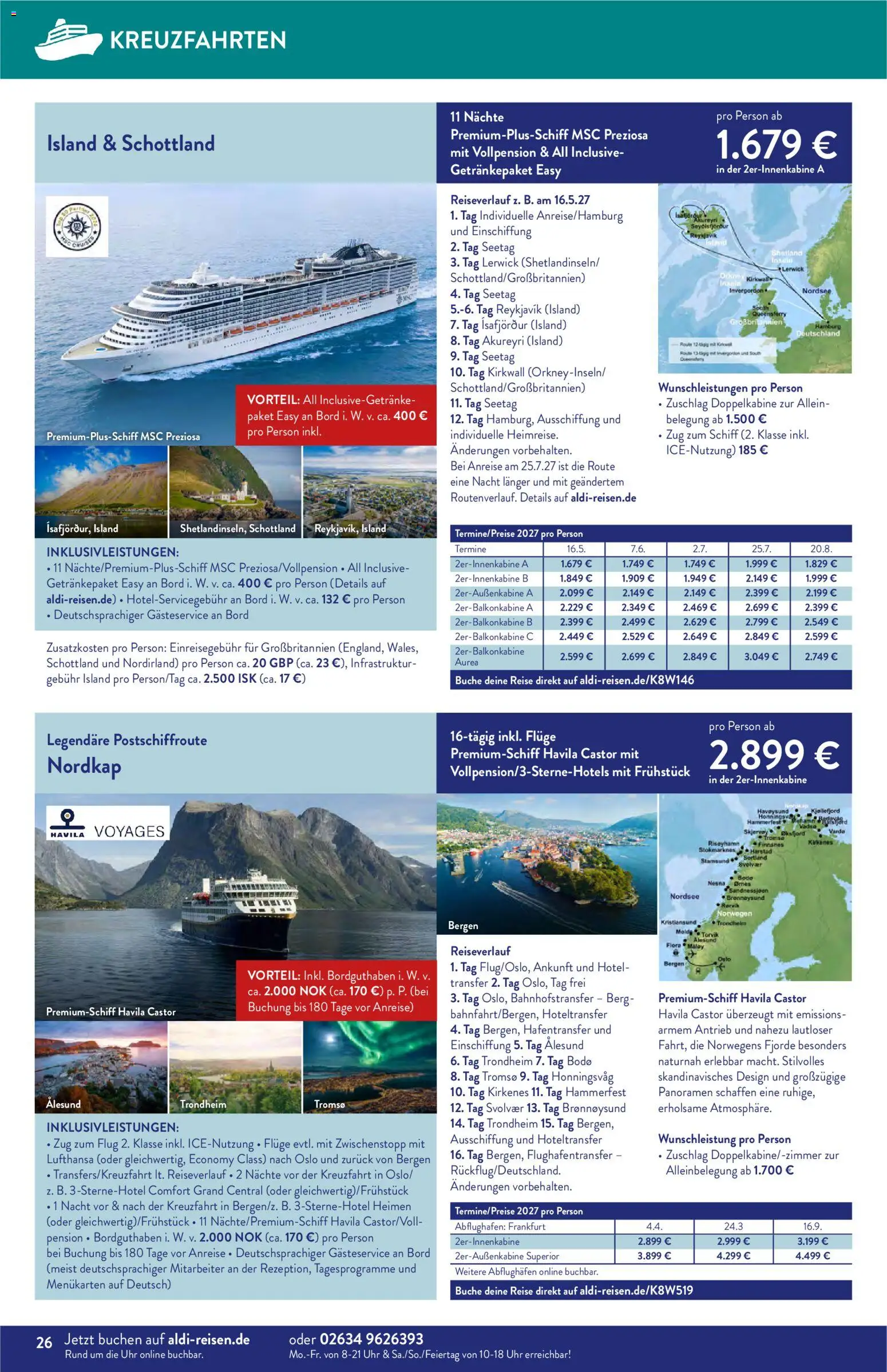 Aldi Reisen Reisemagazin – gültig ab 01.08.2026 | Seite: 26 | Produkte: Uhr