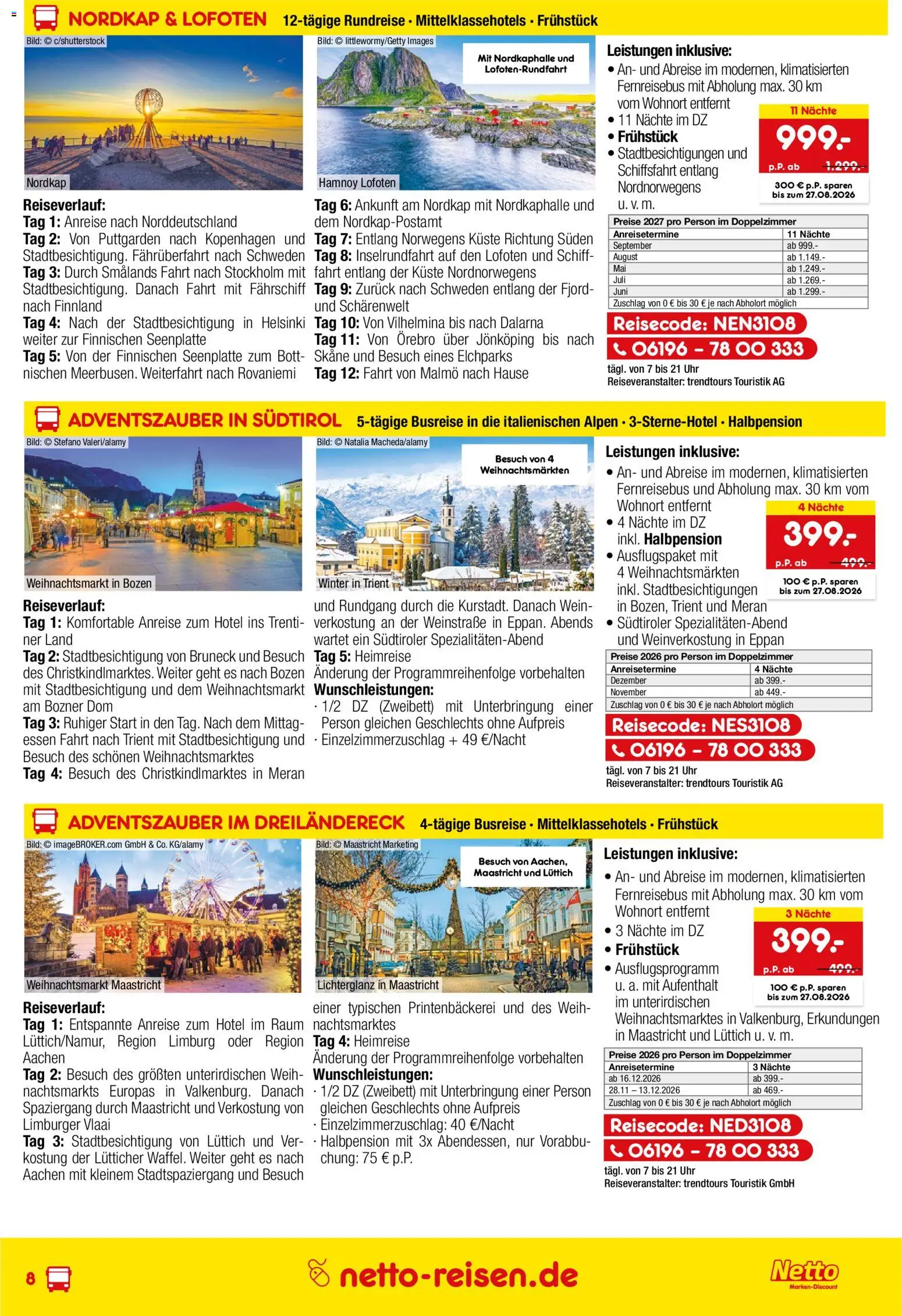 Netto Reisen Prospekt – gültig ab 30.07.2026 | Seite: 8 | Produkte: Wein, Uhr