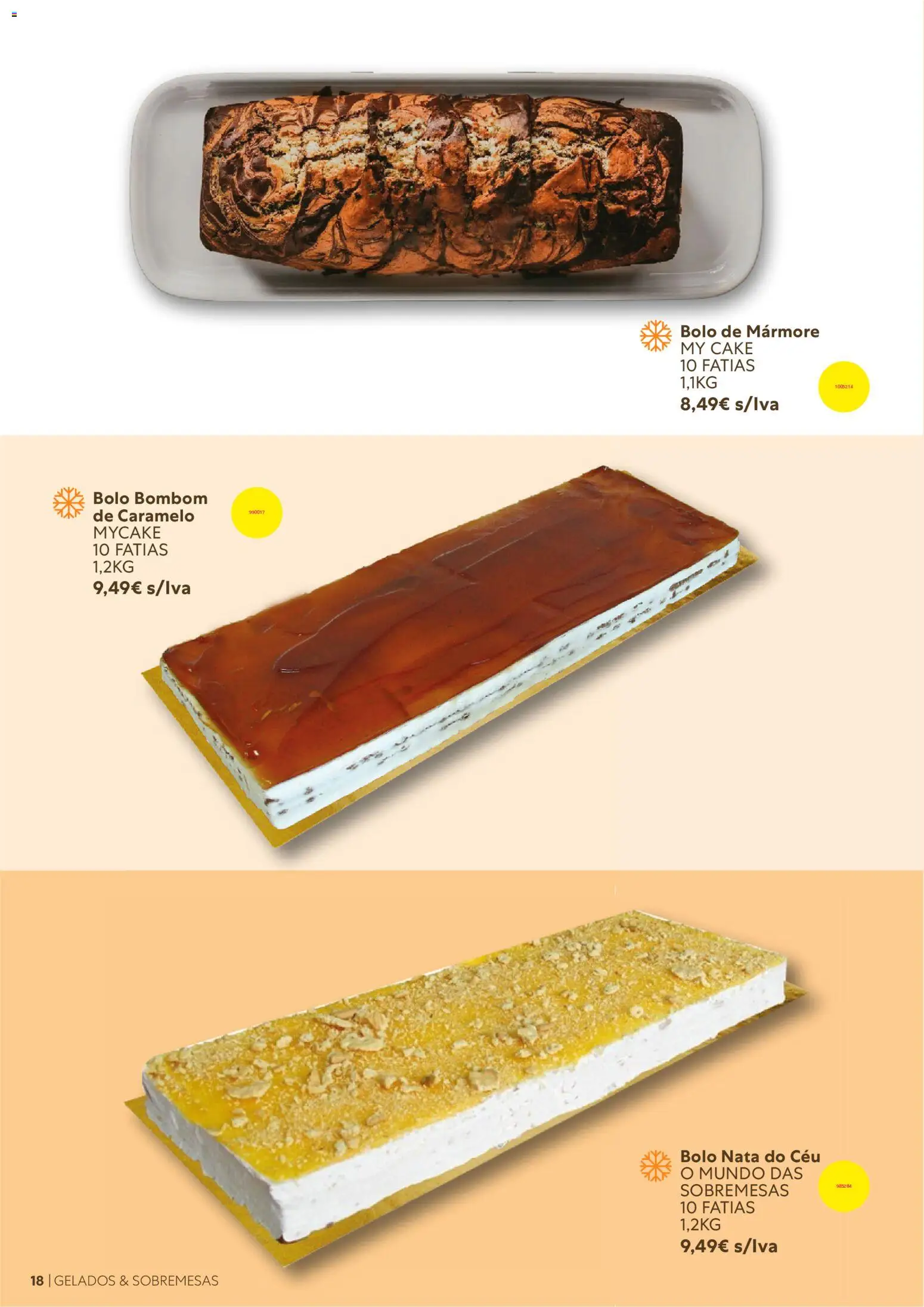 Recheio Catálogo de Gelados  Sobremesas │ válido de 26/06/2026 | Página: 18 | Produtos: Bolo, Bombom, Sobremesas, Nata