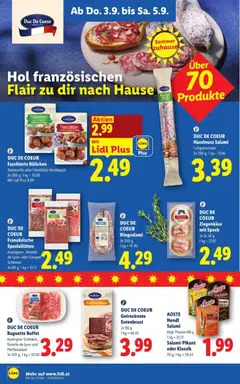 DUC DE COEUR Baguette Buffet, Auvergne Schinken, Rosette de Lyon und Pfeffersalami ab 03.09.2026 gültig | Seite: 14