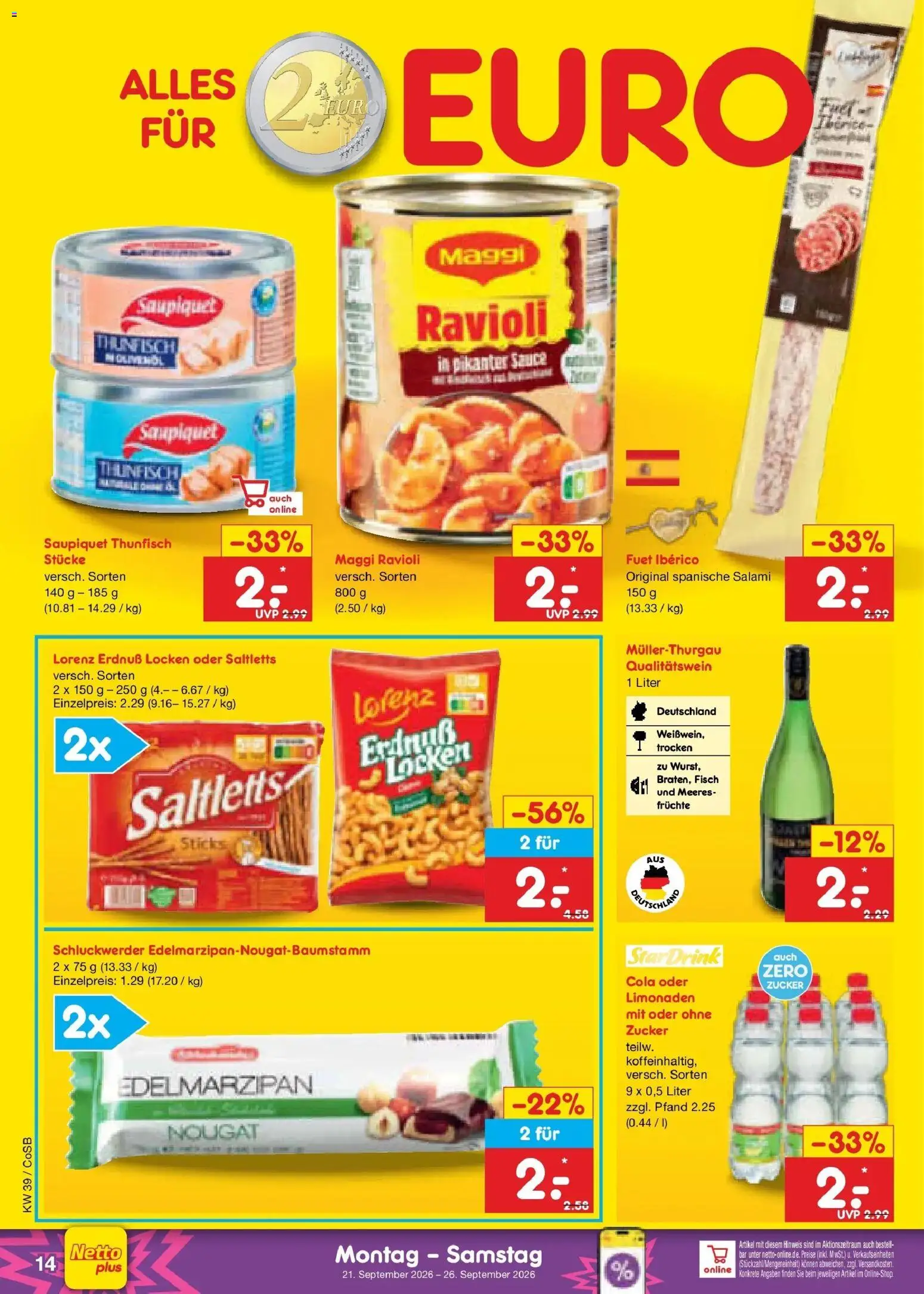 Netto Marken-Discount Prospekt Leipzig – gültig ab 21.09.2026 | Seite: 22 | Produkte: Maggi, Thunfisch, Fisch, Zucker