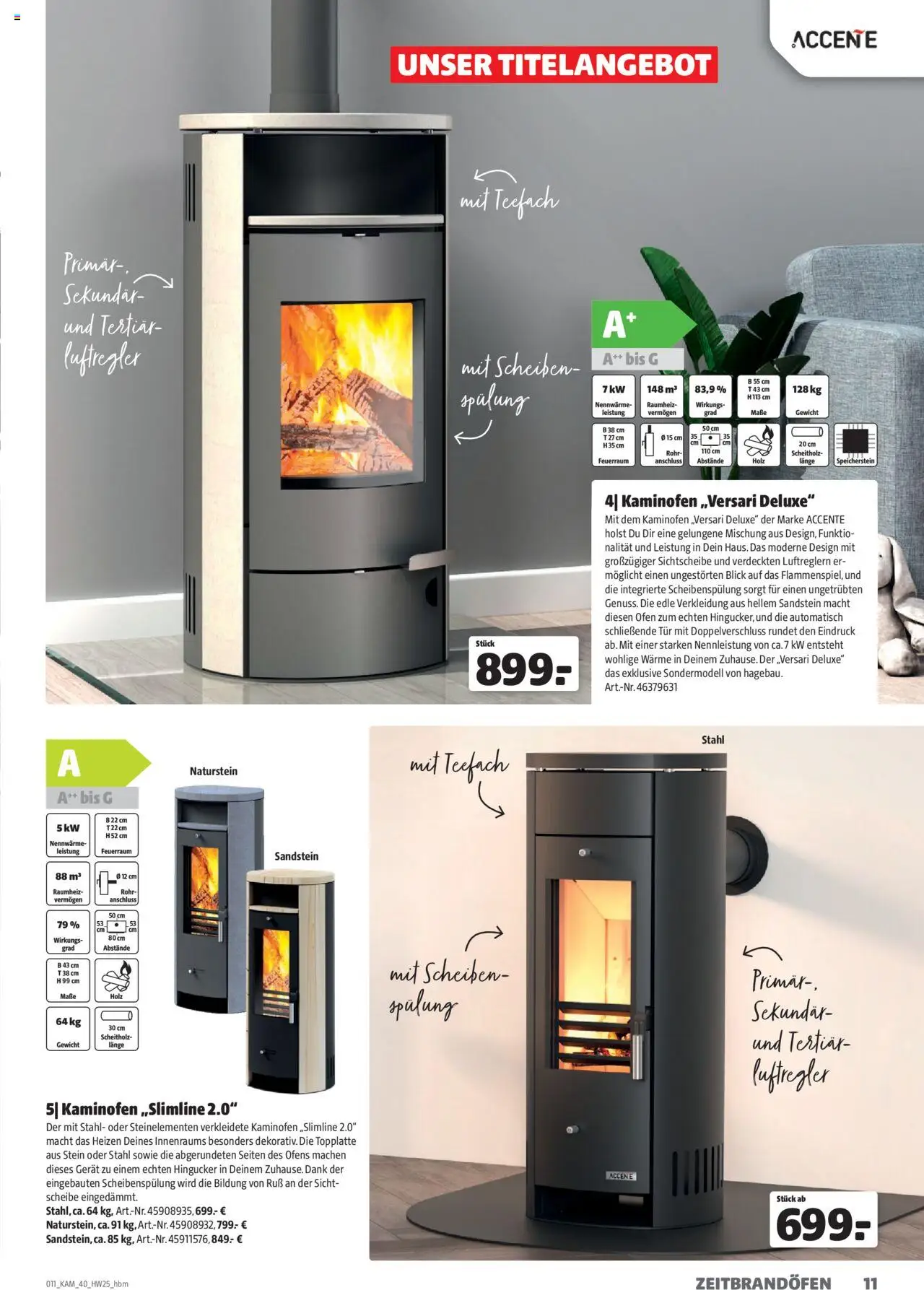 Hagebau Kaminöfen – gültig ab 07.07.2025 | Seite: 11 | Produkte: Ofen, Gewicht, Tür, Spülung