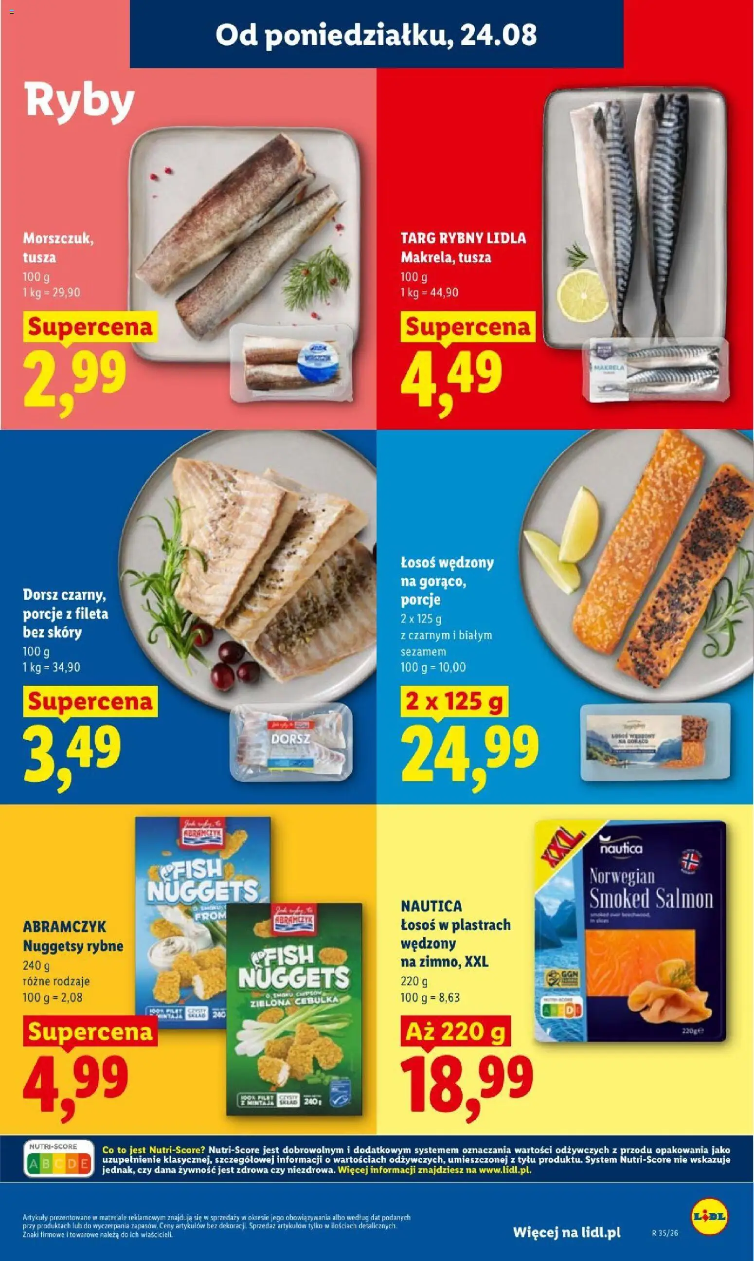 Lidl gazetka od 24.08.2026 | Strona: 53 | Produkty: Żywność, Dorsz, Nuggetsy, Ryby