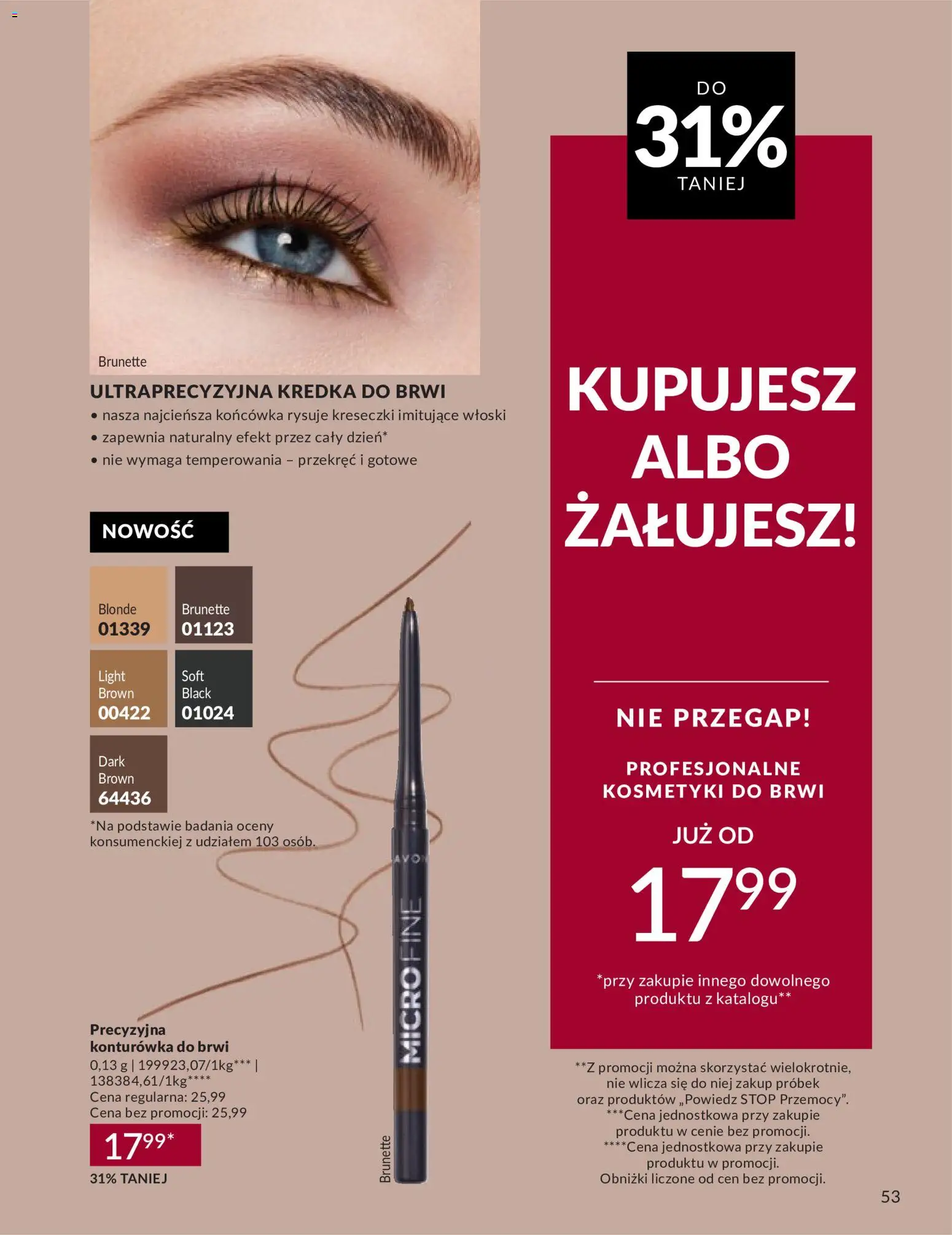 Avon Katalog 9 2026 od 01.09.2026 | Strona: 53 | Produkty: Kosmetyki, Konturówka, Kredka do brwi