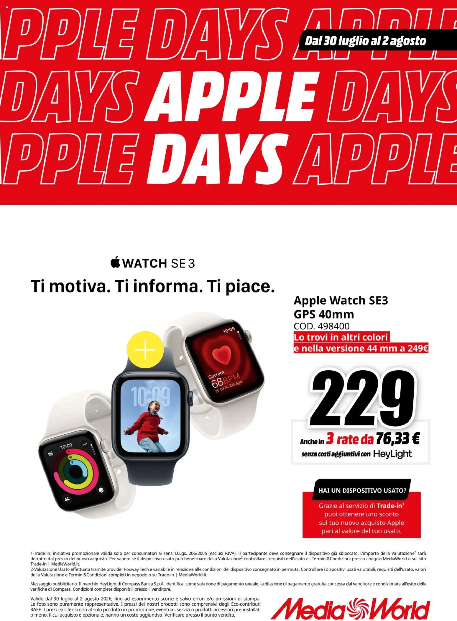 Volantino Media World del 30/07/2026 | Pagina: 5 | Prodotti: Apple Watch