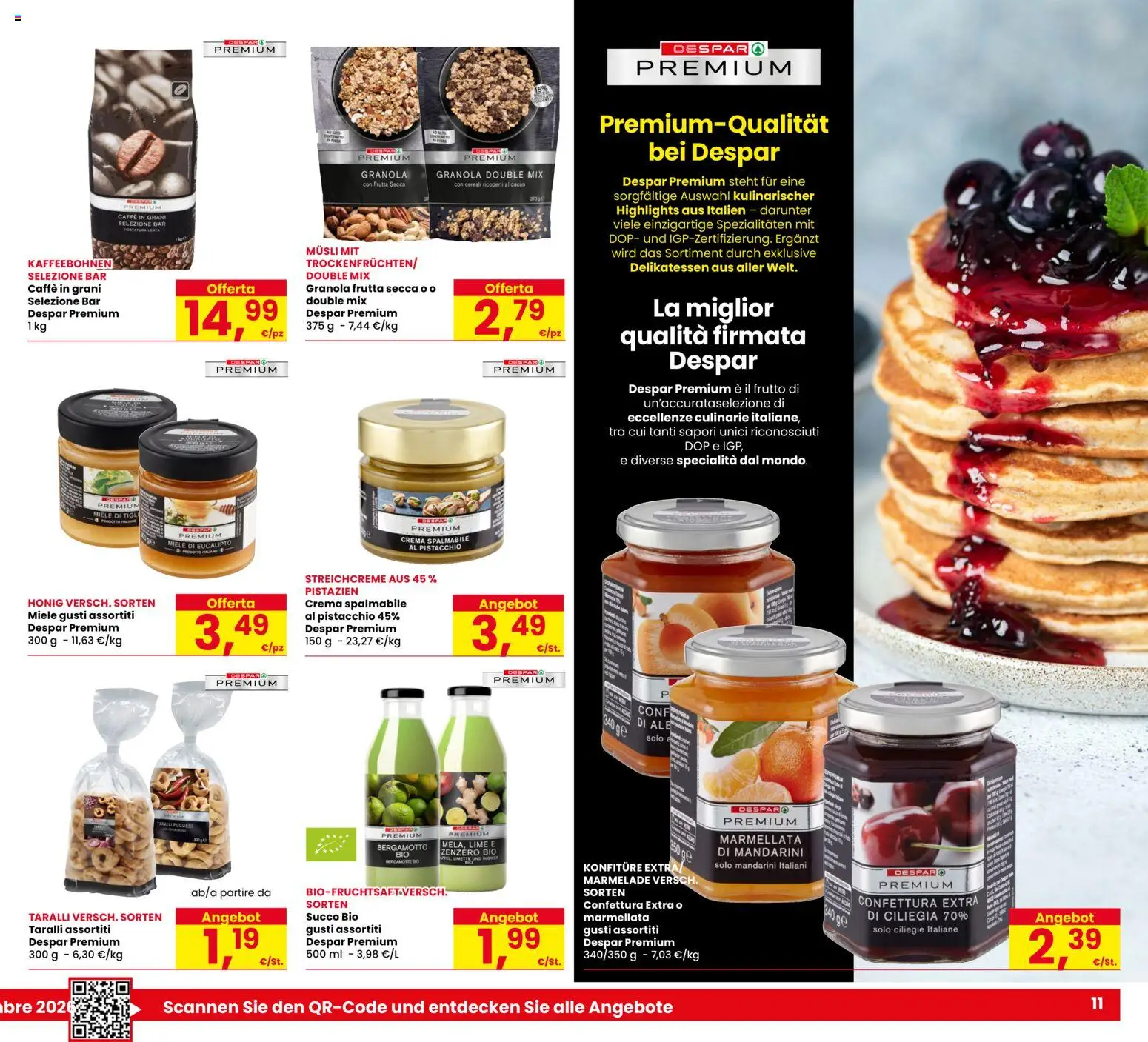 Volantino Eurospar del 29/10/2026 | Pagina: 11 | Prodotti: Frutta secca, Mandarini, Zenzero, Specialità
