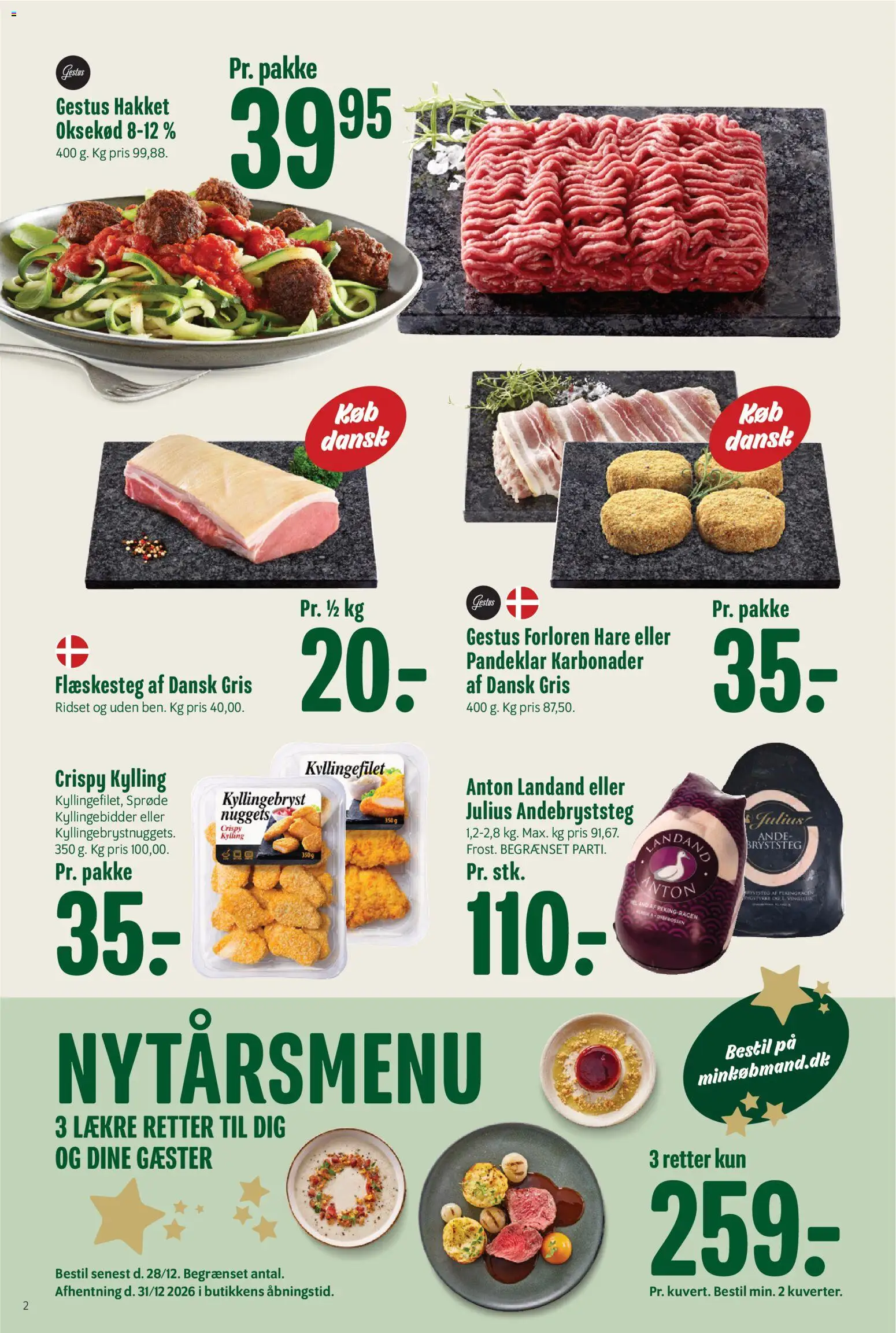 Min Købmand tilbudsavis – gyldig fra 02/10/2026 | Side: 2 | Produkter: Nuggets, Oksekød, Flæskesteg
