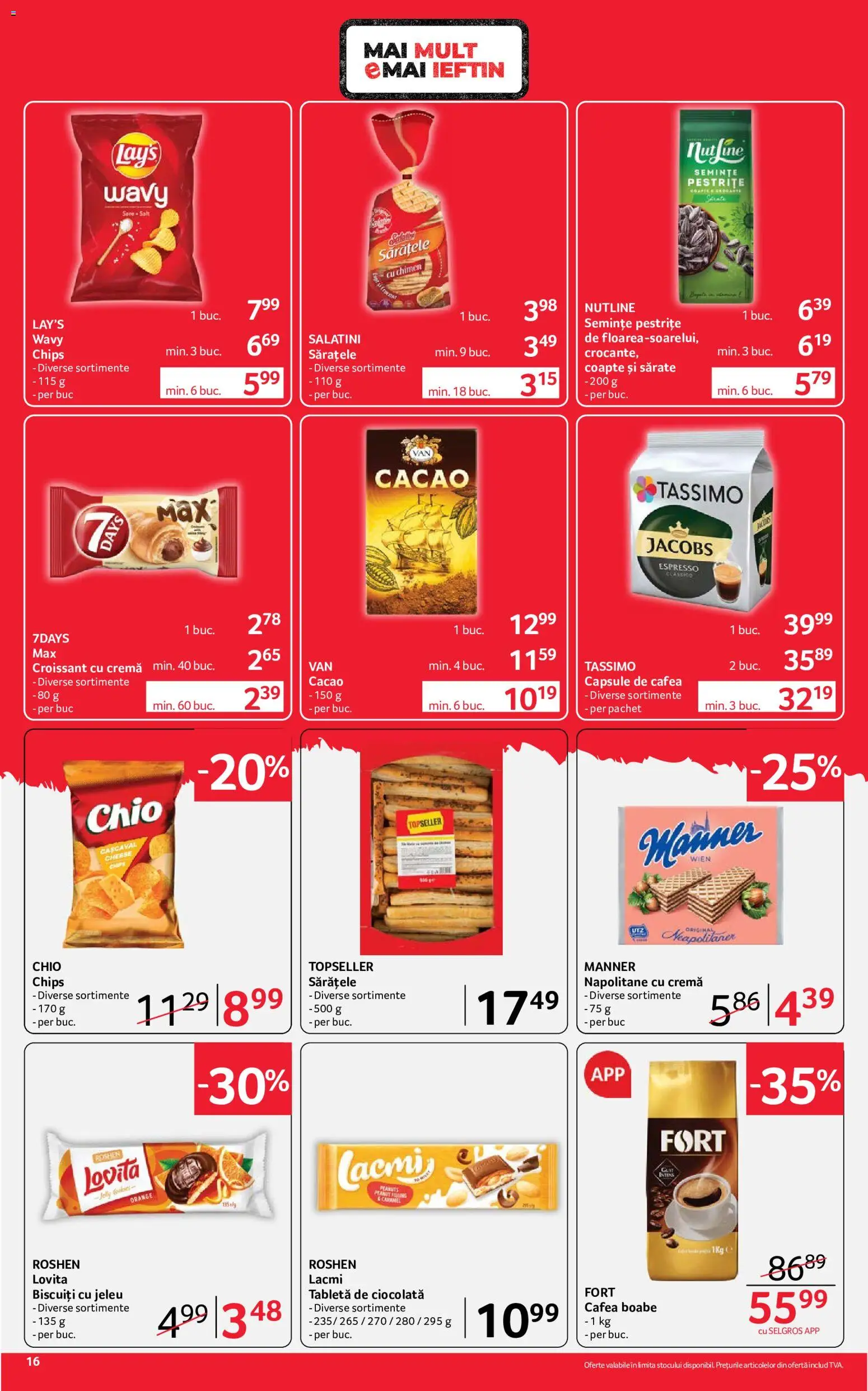 Noul catalog Selgros – valabil de la 26.06.2026 | Pagină: 16 | Produse: Cașcaval, Semințe, Cremă, Ciocolată
