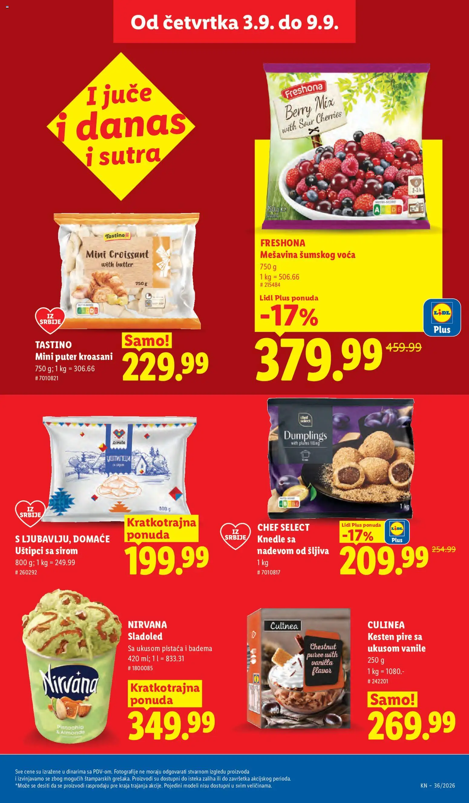 Lidl katalog - važi od 03.09.2026 | Strana: 31 | Proizvode: Sladoled, Puter, Šljiva, Knedle