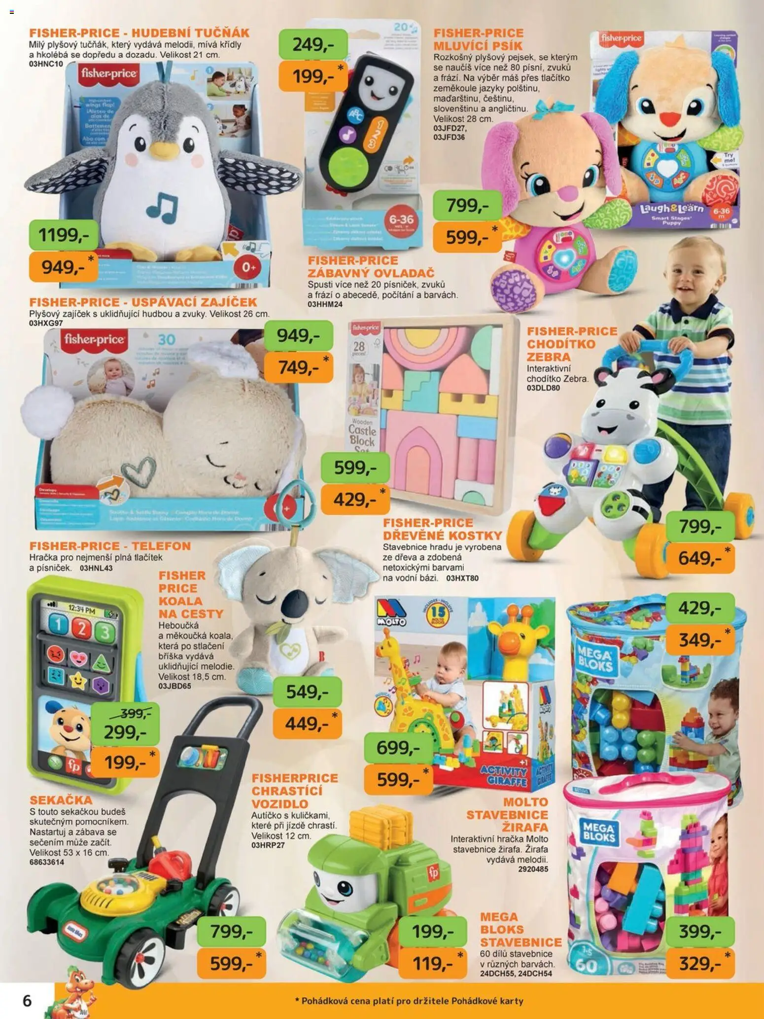 Dráčik katalog - Vánoce od 08.10.2026 | Strana: 6 | Produkty: Fisher price, Telefon, Sekačka, Karty