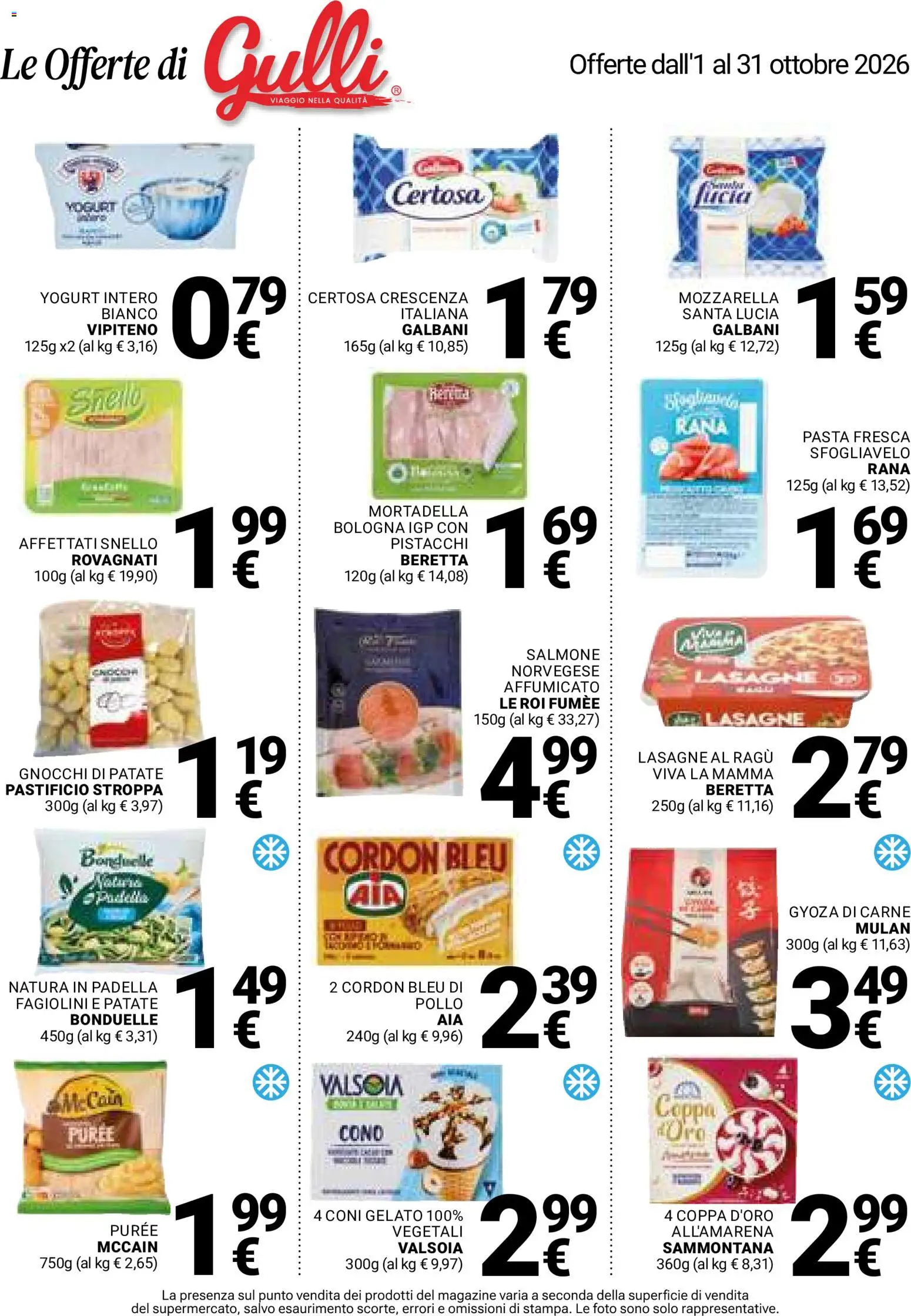Volantino Gulliver del 01/10/2026 | Pagina: 32 | Prodotti: Mortadella, Carne, Crescenza, Gnocchi di patate
