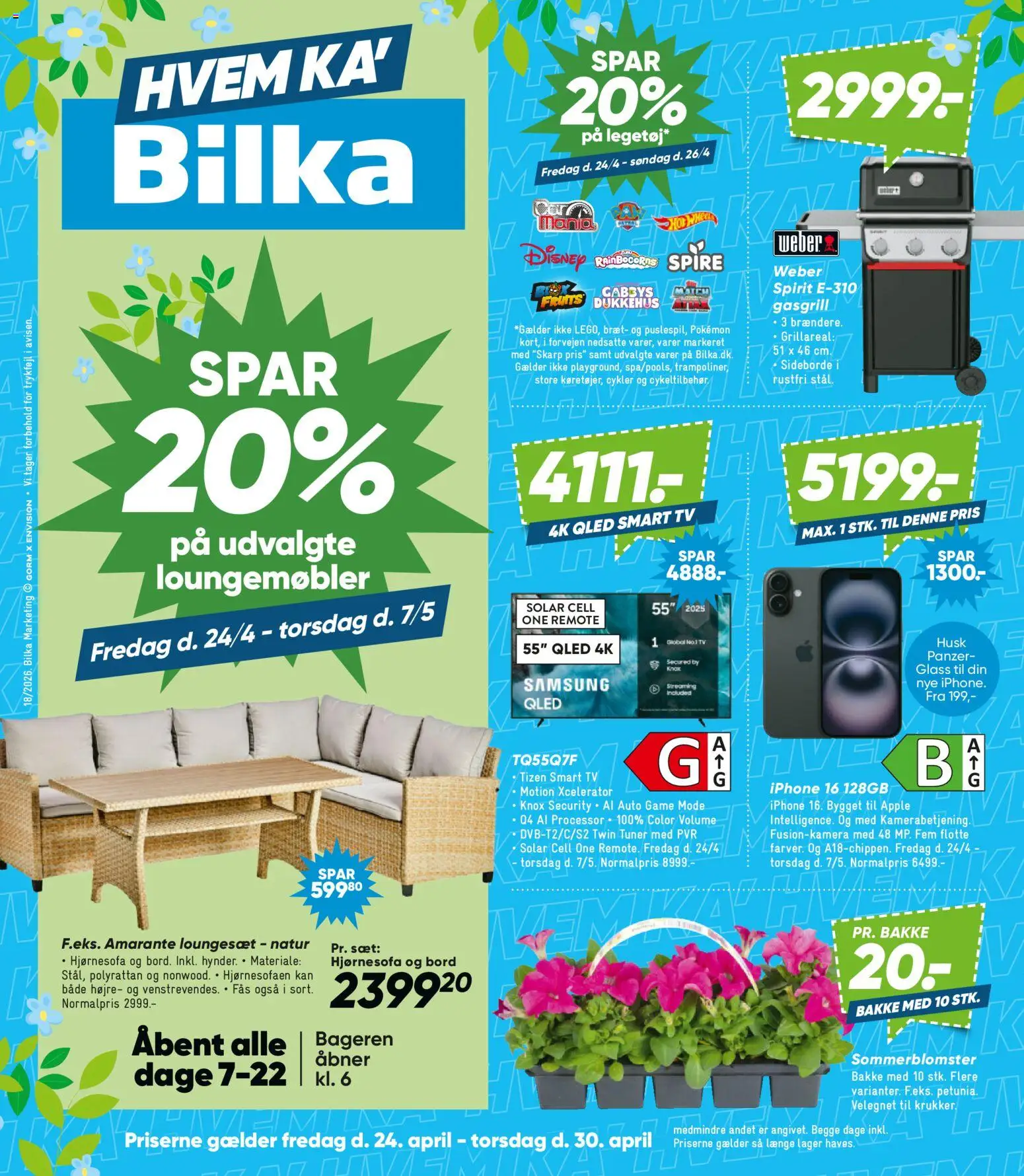 Bilka tilbudsavis – gyldig fra 24.04.2026 | Side: 1 | Produkter: Processor, Bord, Hjørnesofa, Smart TV