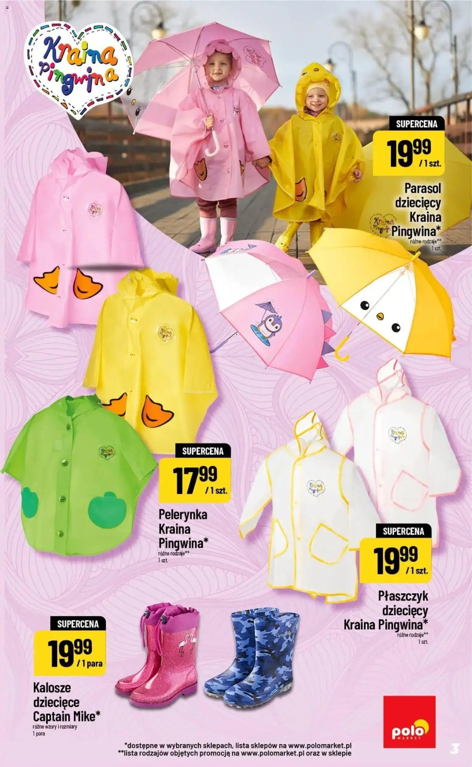 Nowa POLOmarket gazetka od jutra 09.09.2026 | Strona: 3 | Produkty: Kalosze, Parasol
