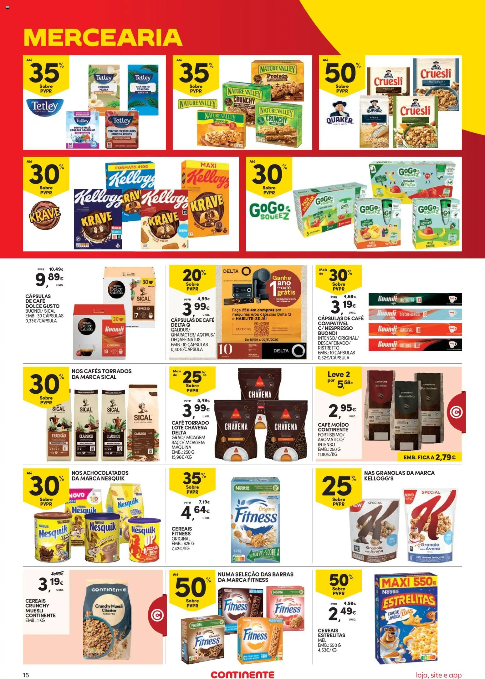 Continente folheto Bom Dia │ válido de 13/10/2026 | Página: 15 | Produtos: Delta q, Café moído, Café, Chá