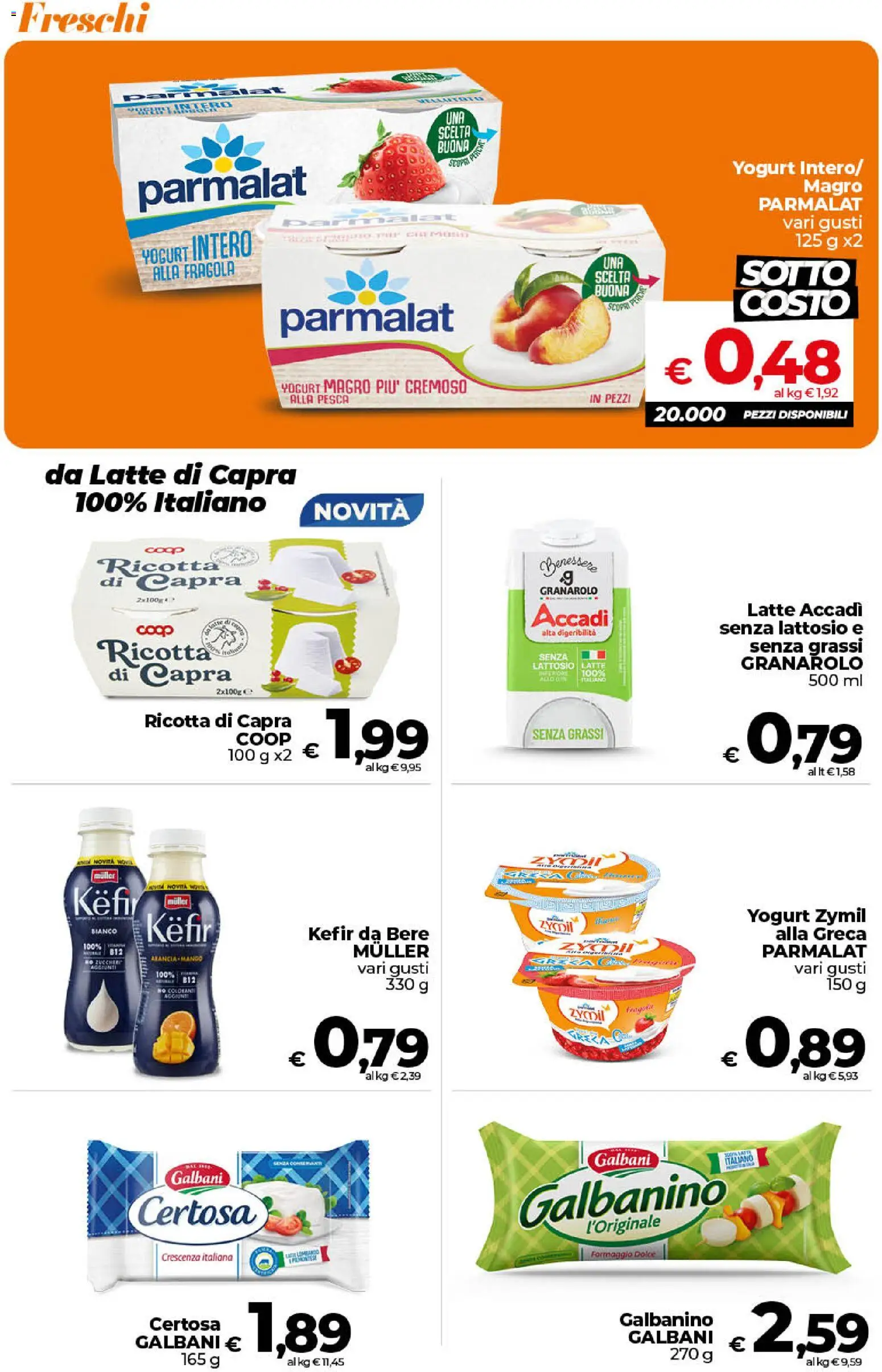 Volantino Ipercoop del 01/09/2026 | Pagina: 12 | Prodotti: Kefir, Yogurt magro, Ricotta, Ricotta di capra