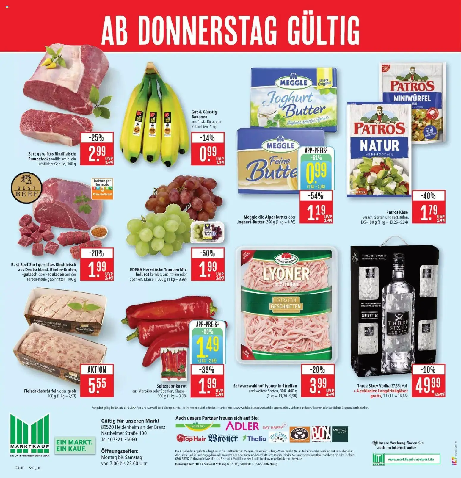 Marktkauf Prospekt Heidenheim (ab 10.08.2026) » Angebote online | Seite: 28 | Produkte: Butter, Patros, Vodka, Uhr