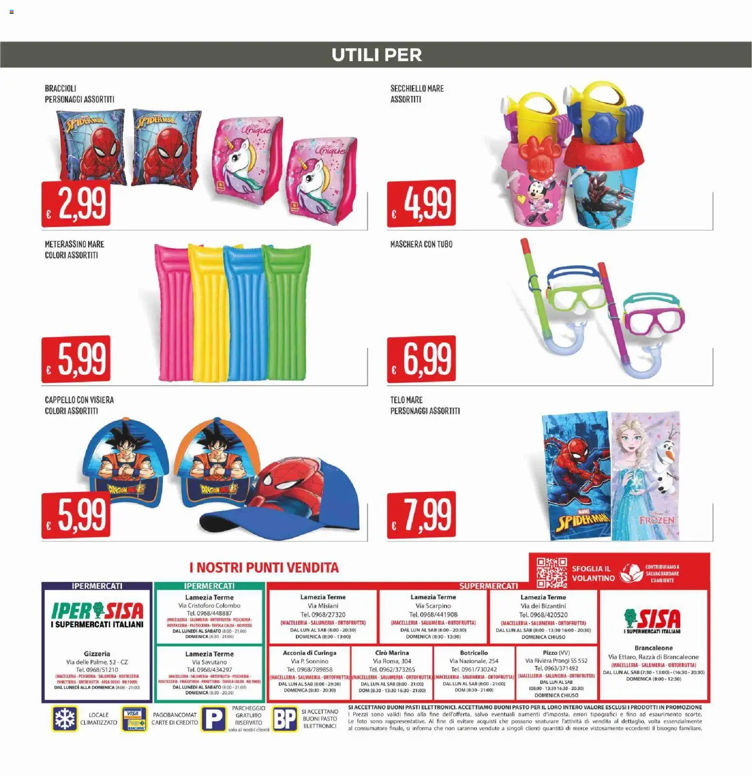 Volantino SISA del 25/06/2026 | Pagina: 20 | Prodotti: Maschera, Braccioli, Tubo, Cappello
