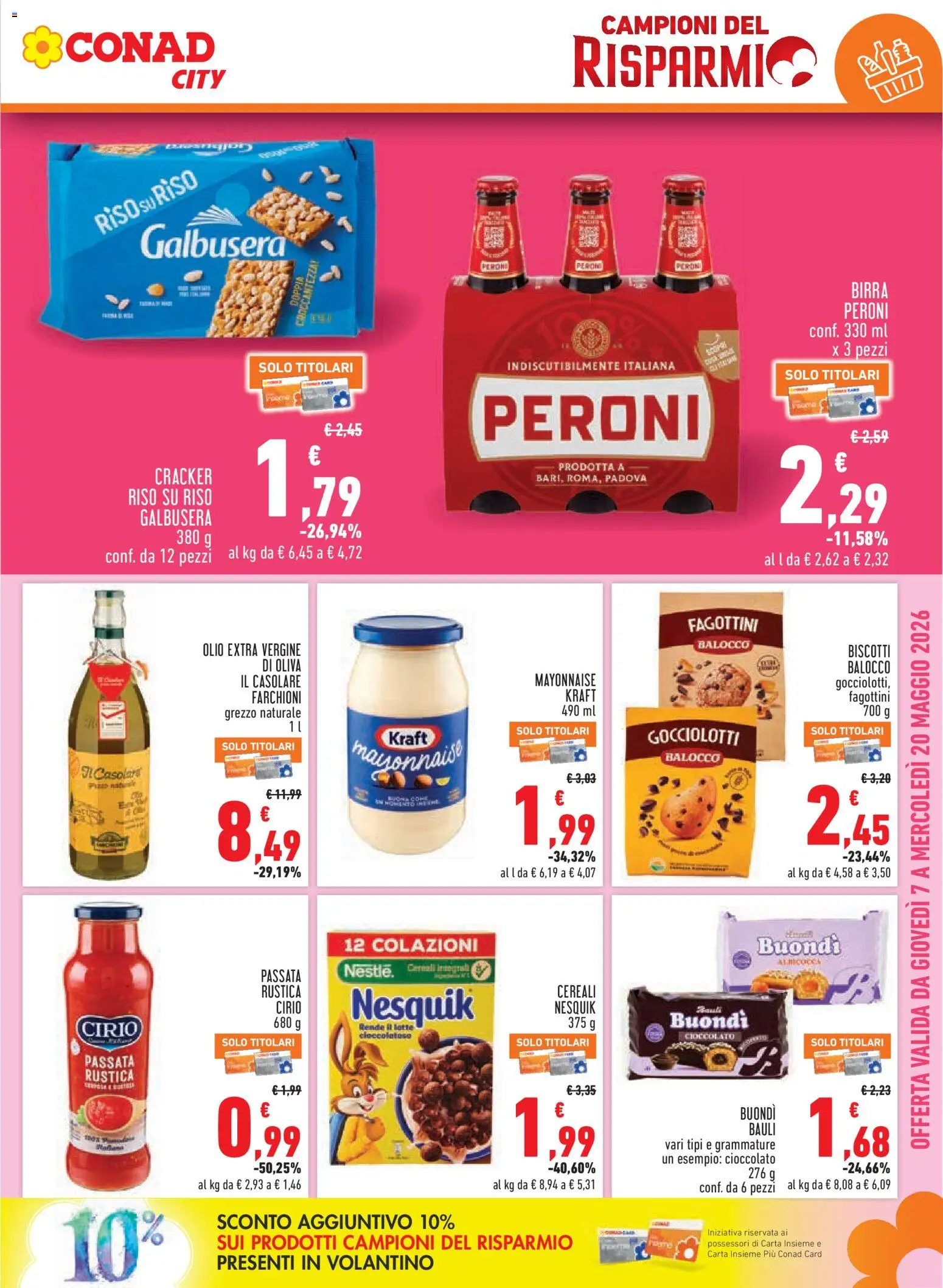 Volantino Conad del 07.05.2026 | Pagina: 3 | Prodotti: Cioccolato, Birra, Cereali, Olive