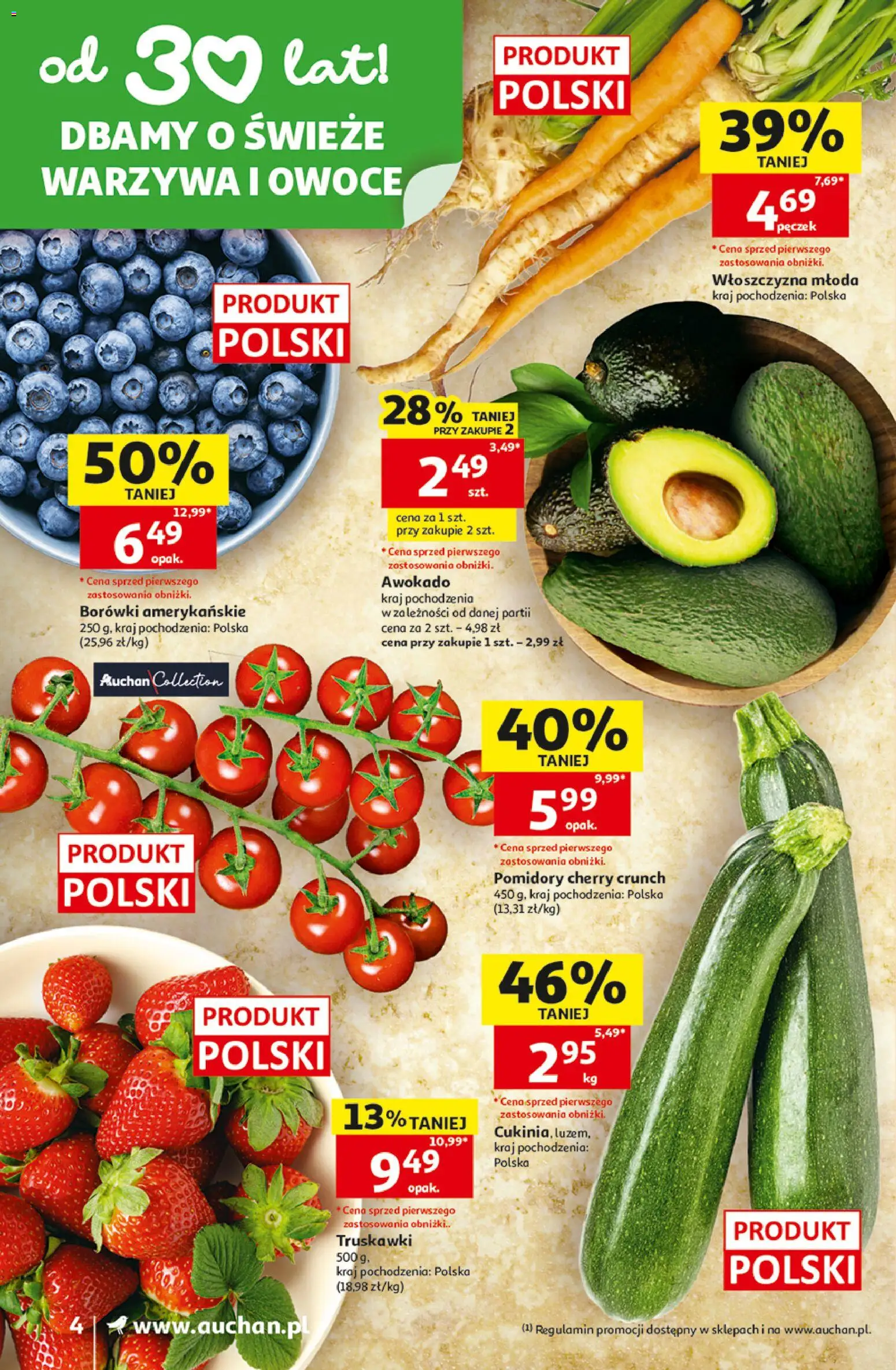 Auchan gazetka od 16.07.2026 | Strona: 4 | Produkty: Pomidory, Awokado, Warzywa, Owoce