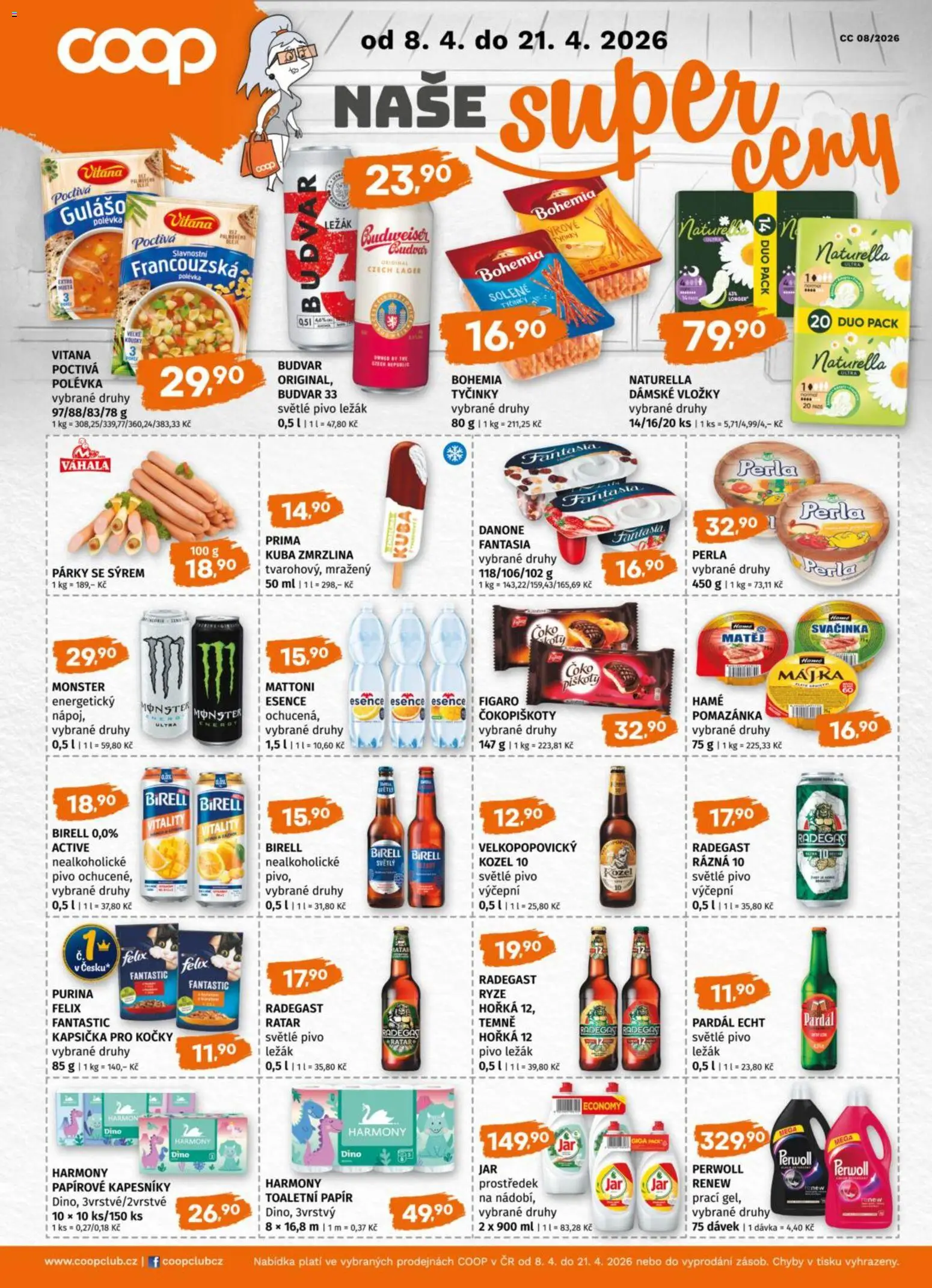 Trefa leták od 15.04.2026 | Strana: 9 | Produkty: Birell, Párky, Papírové kapesníky, Fanta